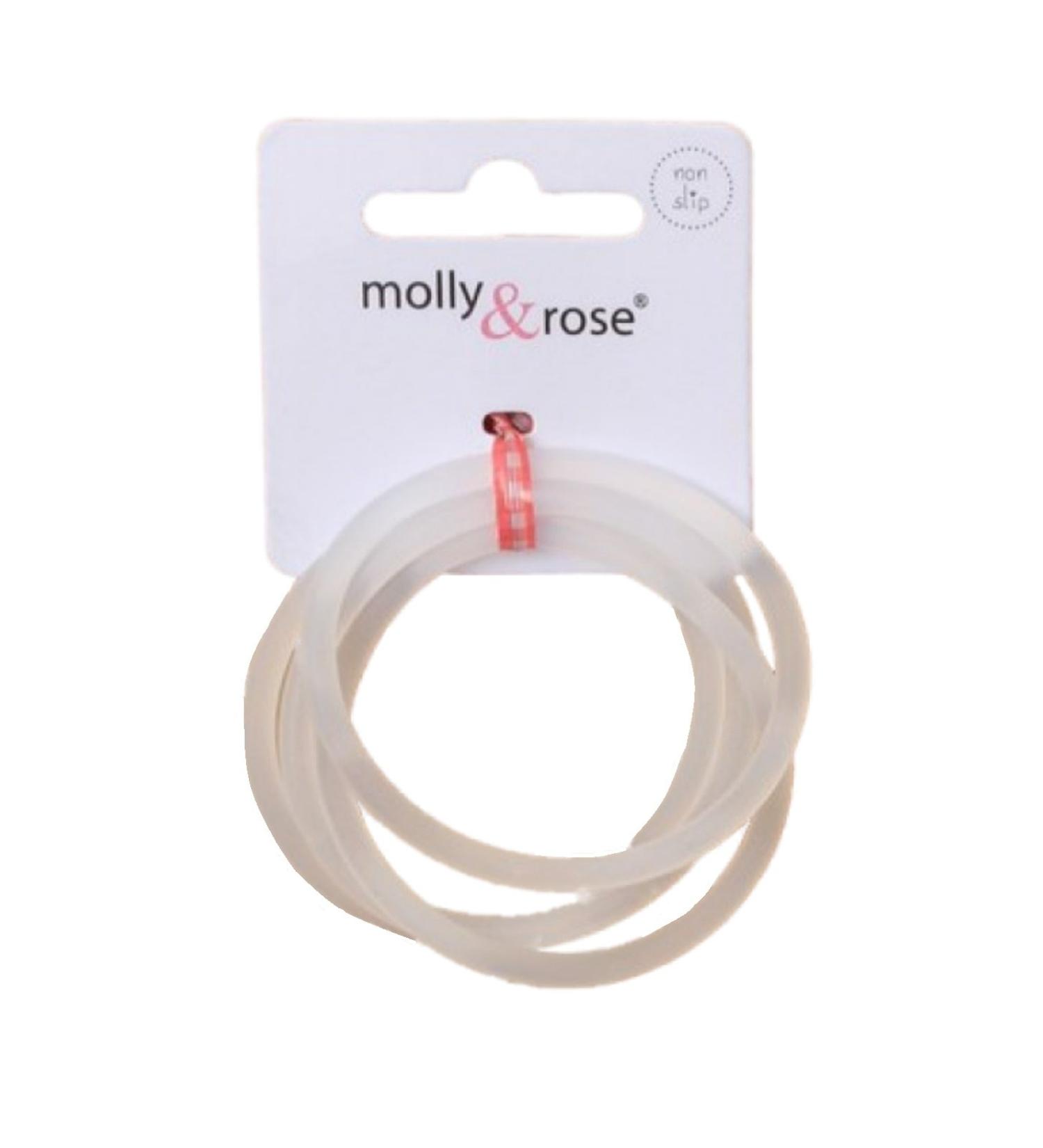 Pritties Accessories Mini Silicone Non-Slip Clear Hair Tie Set of 4