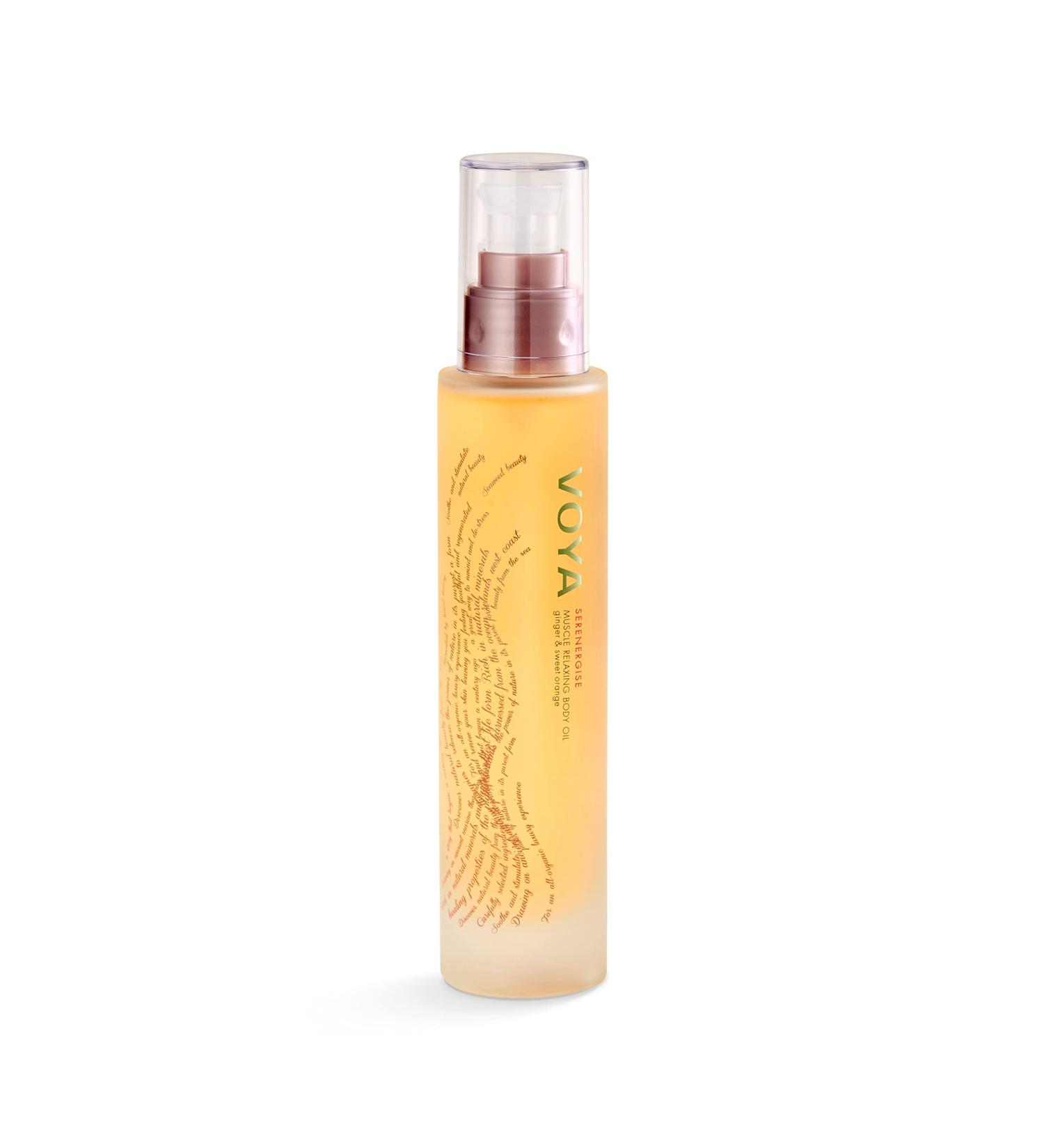 Voya Serenergise Muscle Relaxing Body Oil - Ginger & Sweet Orange | Organic Relaxing Oil 100ml for Stress Relief - Buy Online on GoSupps.com