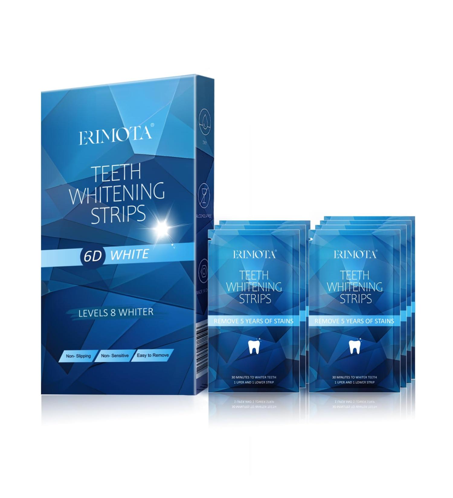 6D Teeth Whitening Strips - 7 Treatments 14 Non-Slip Enamel Safe Strips - Perfect for All Demographics - Fast International Shipping - Buy Online on GoSupps.com