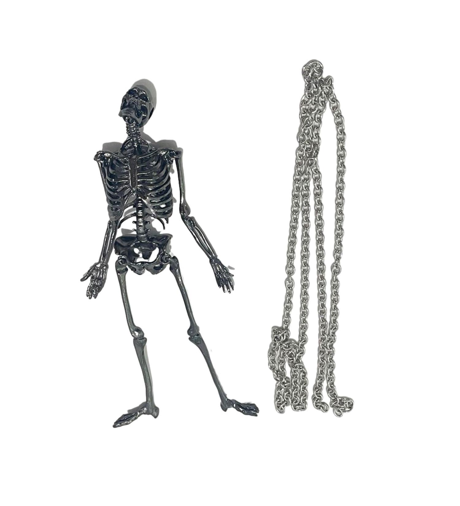 Shop Oralgos Skull Trailer - Gothic Light Skeletal Necklace & Keybone Chain | Perfect Halloween Gifts | Size L Metal Jewelry - Buy Online on GoSupps.com