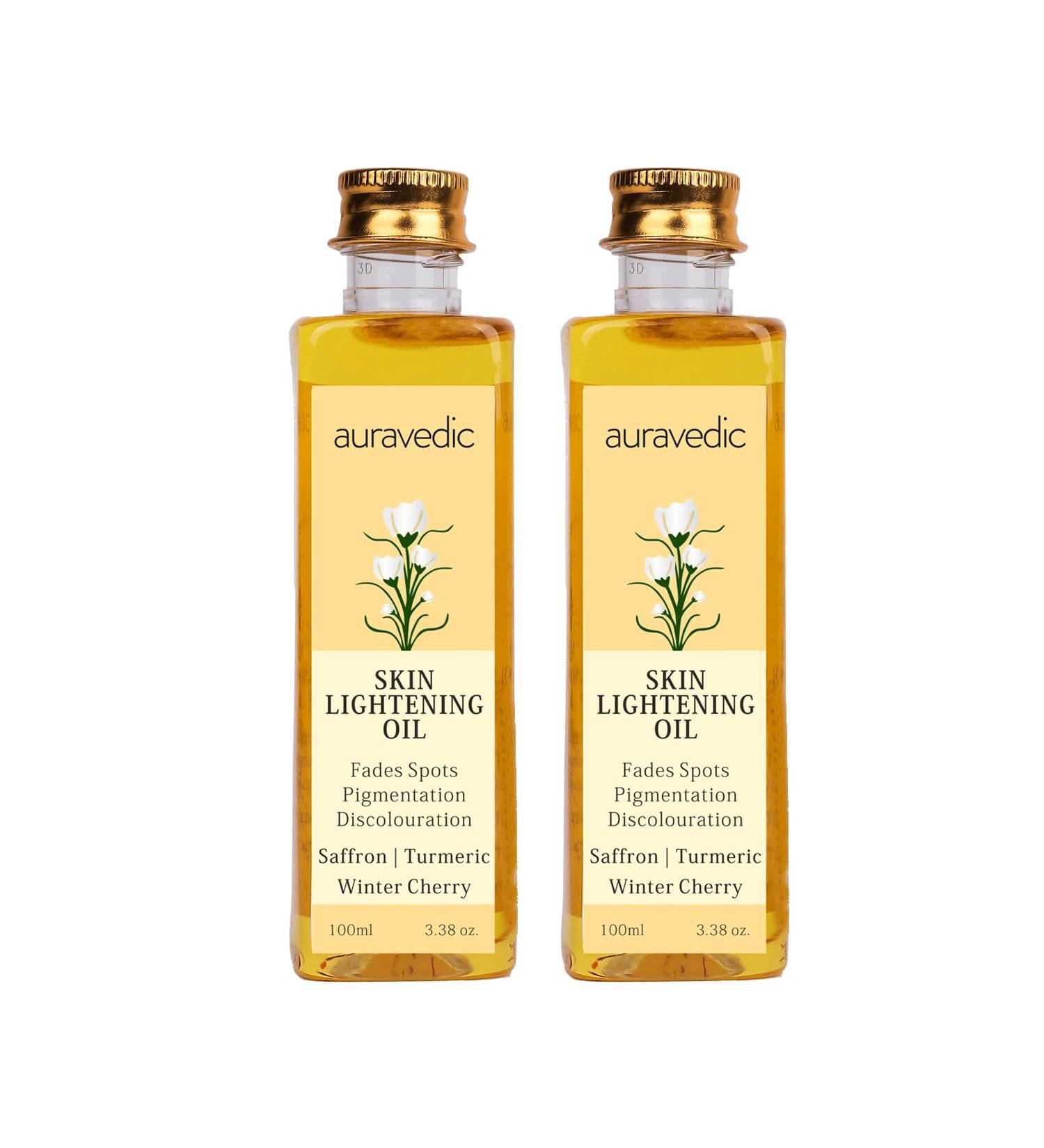Auravedic Skin Lightening Oil - 100ml (Pack of 2) | Best International Shipping & Natural Glow - Buy Online on GoSupps.com
