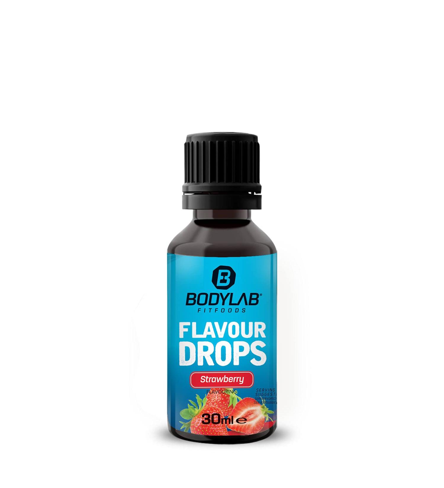 BODYLAB24 Strawberry Flavor Drops 30ml - Calorie-Free Sugar-Free Fat-Free Aroma for Sweetening Foods & Coffee - No Artificial Dyes - Buy Online on GoSupps.com