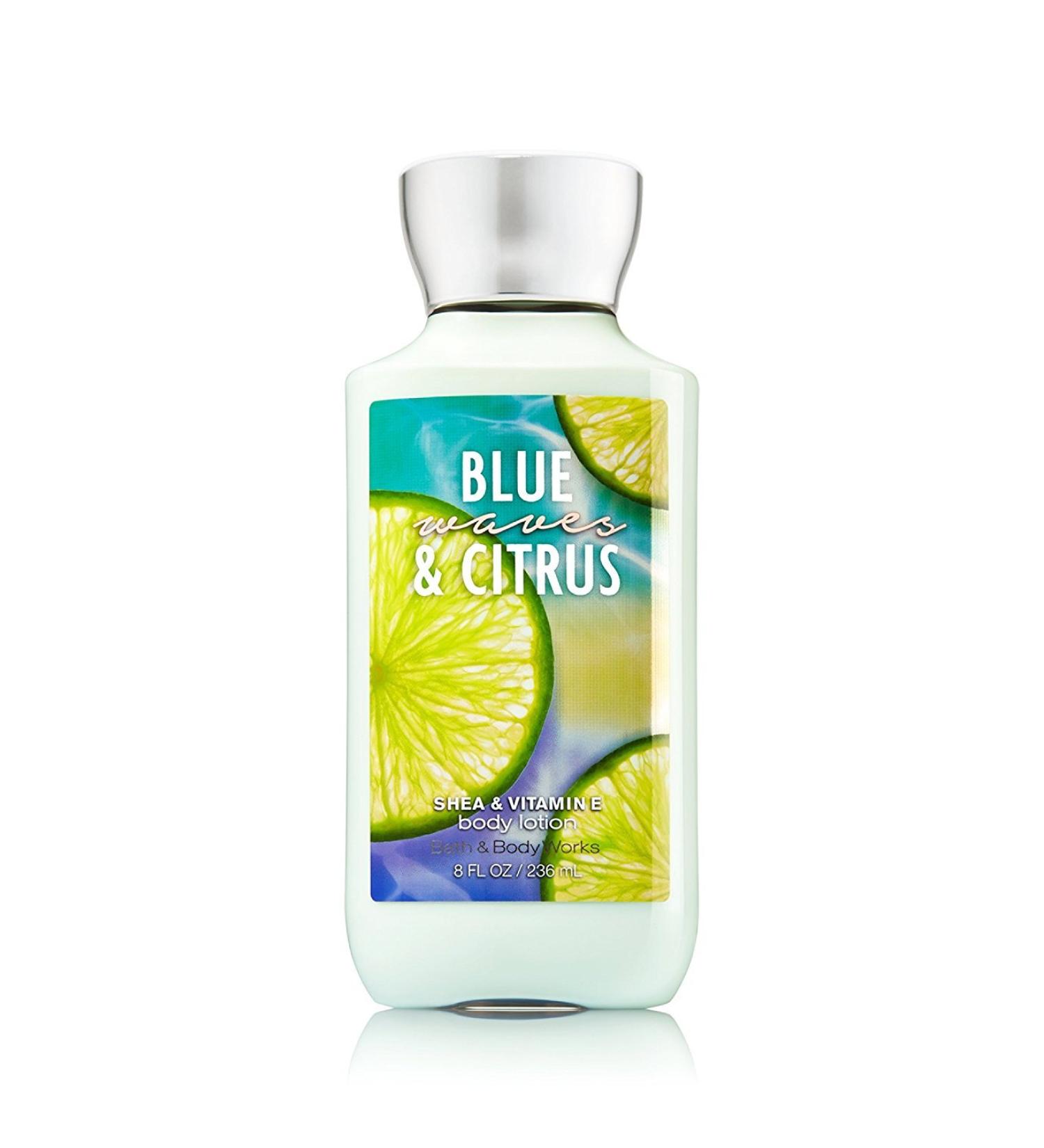 Bath and Body Works Shea andVitamin E Lotion Blue Waves Citrus 8 Ounce