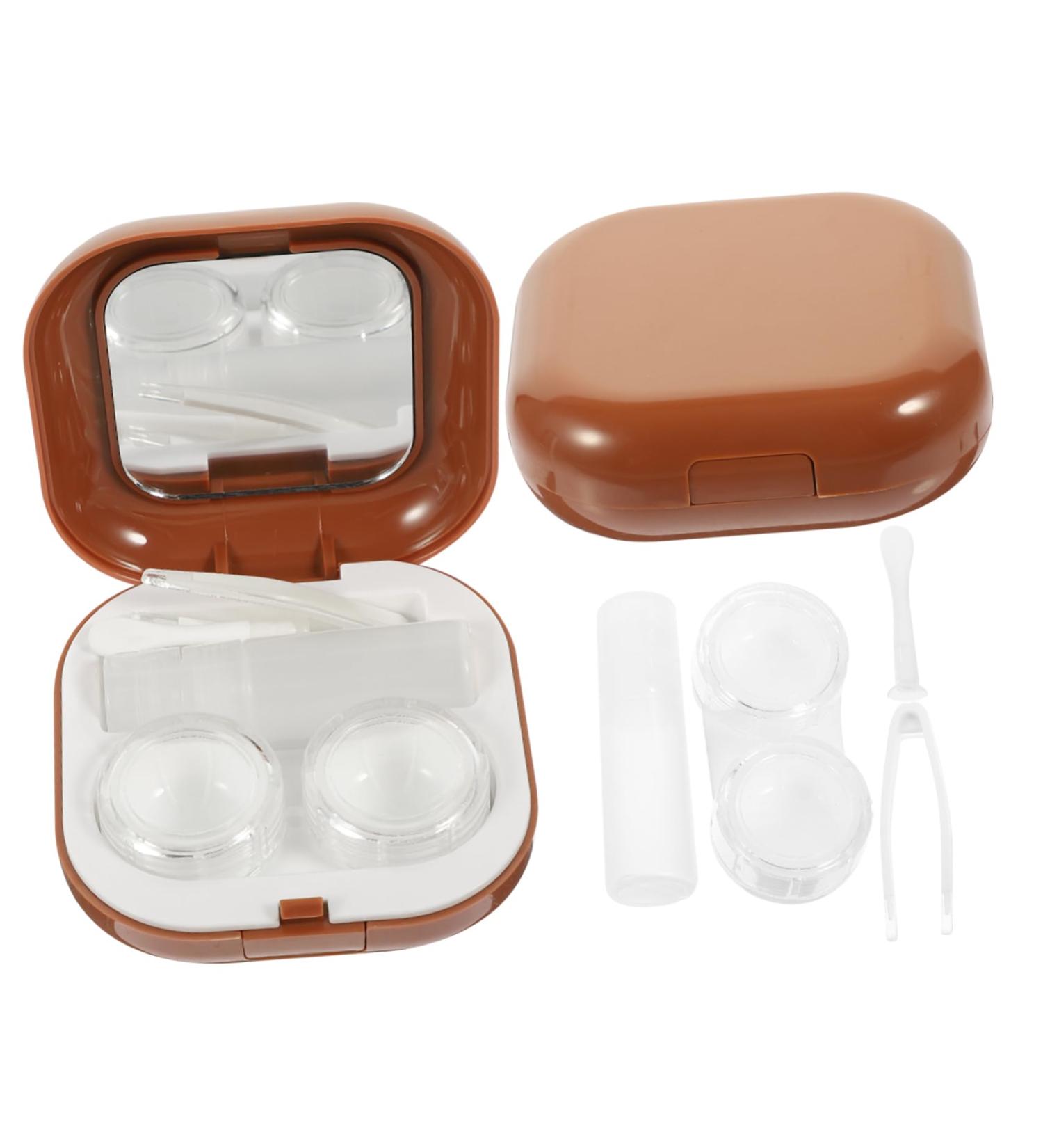 Ultechnovo Contact Lens Organizer with Tweezer Tool - Travel Case for Colored Eye Contacts 2 Sets of Lens Containers Compact ABS Design 7.3x7.3x2.6cm - Buy Online on GoSupps.com