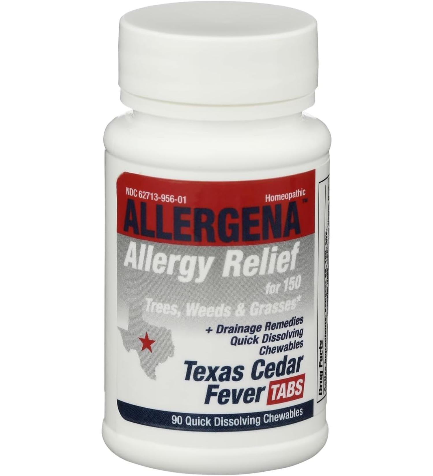 PROGENA - Allergena Cedar Fever Tabs (90 Count Chewable Tabs) White