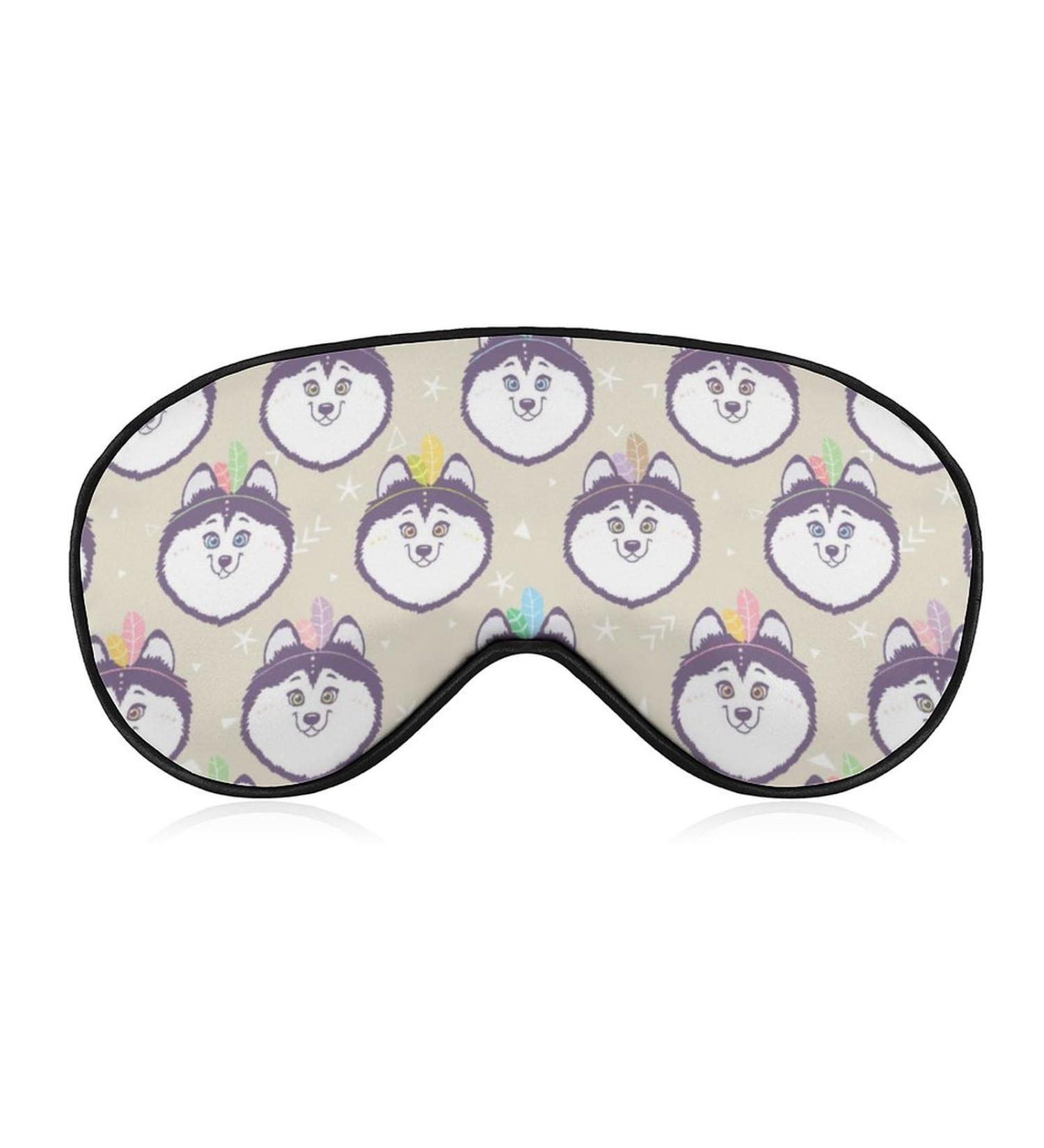 Indian Siberian Husky Sleep Mask - Adjustable Eye Cover for Blocking Light, Ideal for Night Travel and Naps - Men and Women - Buy Online on GoSupps.com