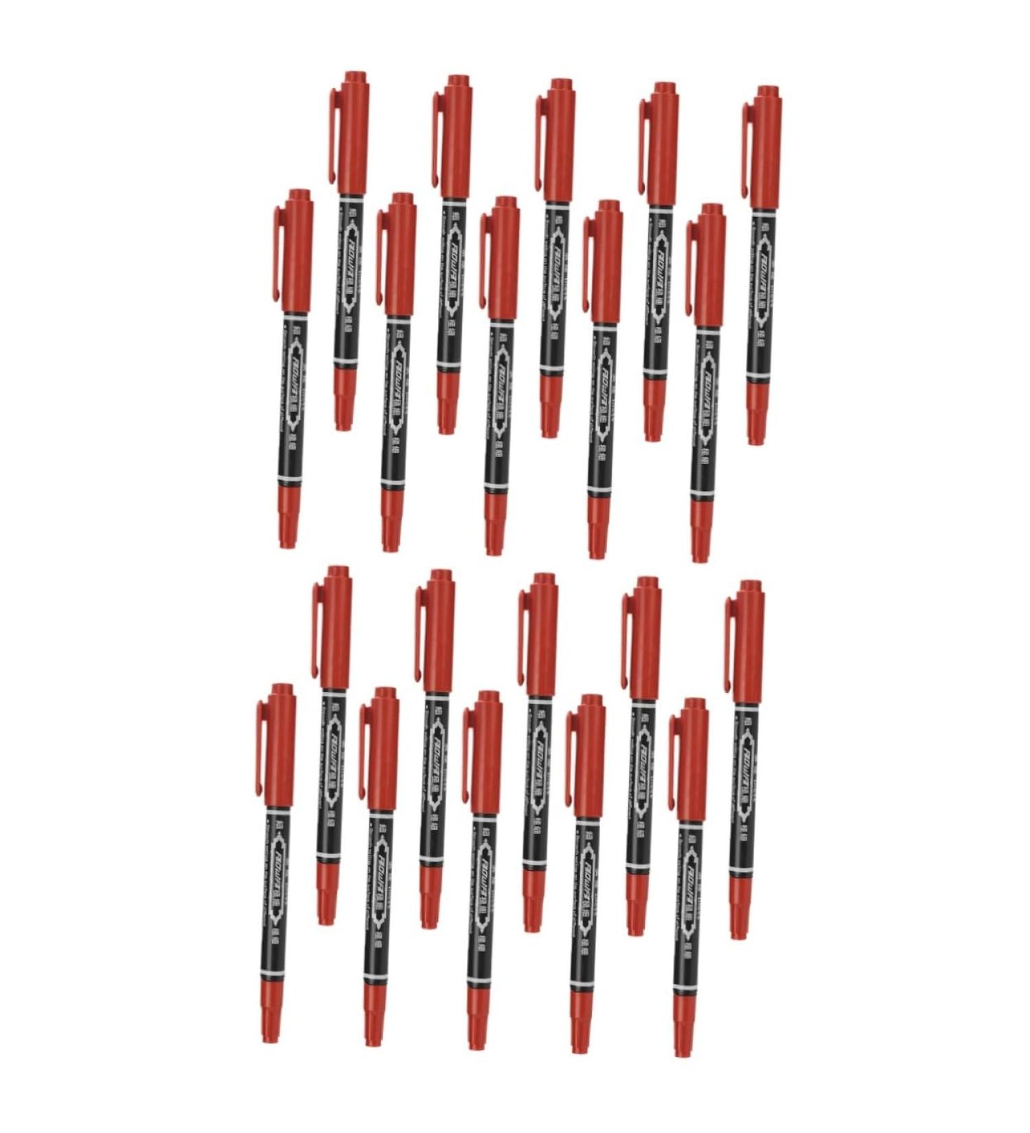 Healeved 20 Pcs Microblading Eyebrow Pen Eyebrow Pencils Tool Plastic Red - Buy Online on GoSupps.com