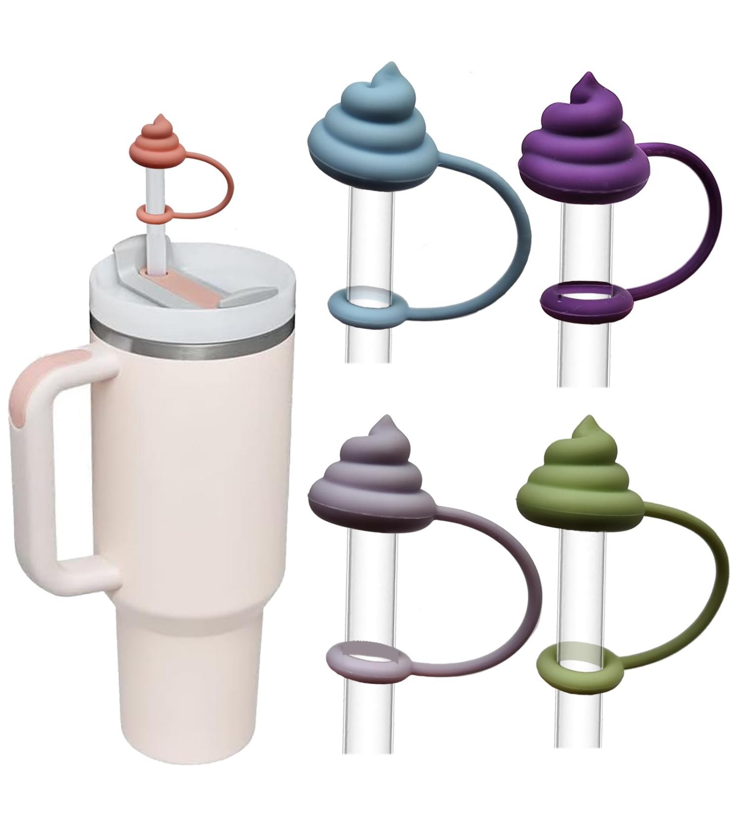 Tbecor Silicone Straw Cover Tips Compatible with Stanley Cups Dust Proof Straw Caps for 40 oz Tumbler and Water Bottles Reusable Straw Tips Lids (Prank Faeces) - Buy Online on GoSupps.com