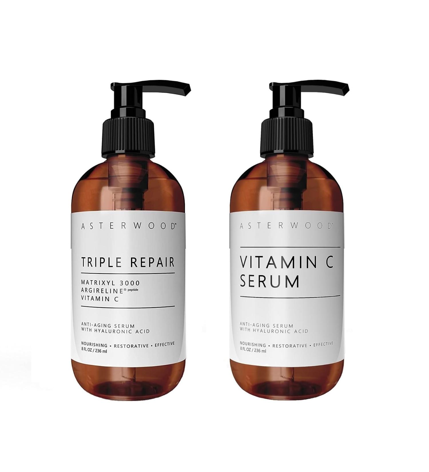 Asterwood Triple Repair Matrixyl 3000 8 oz + Vitamin C Serum 8 oz - Buy Online on GoSupps.com