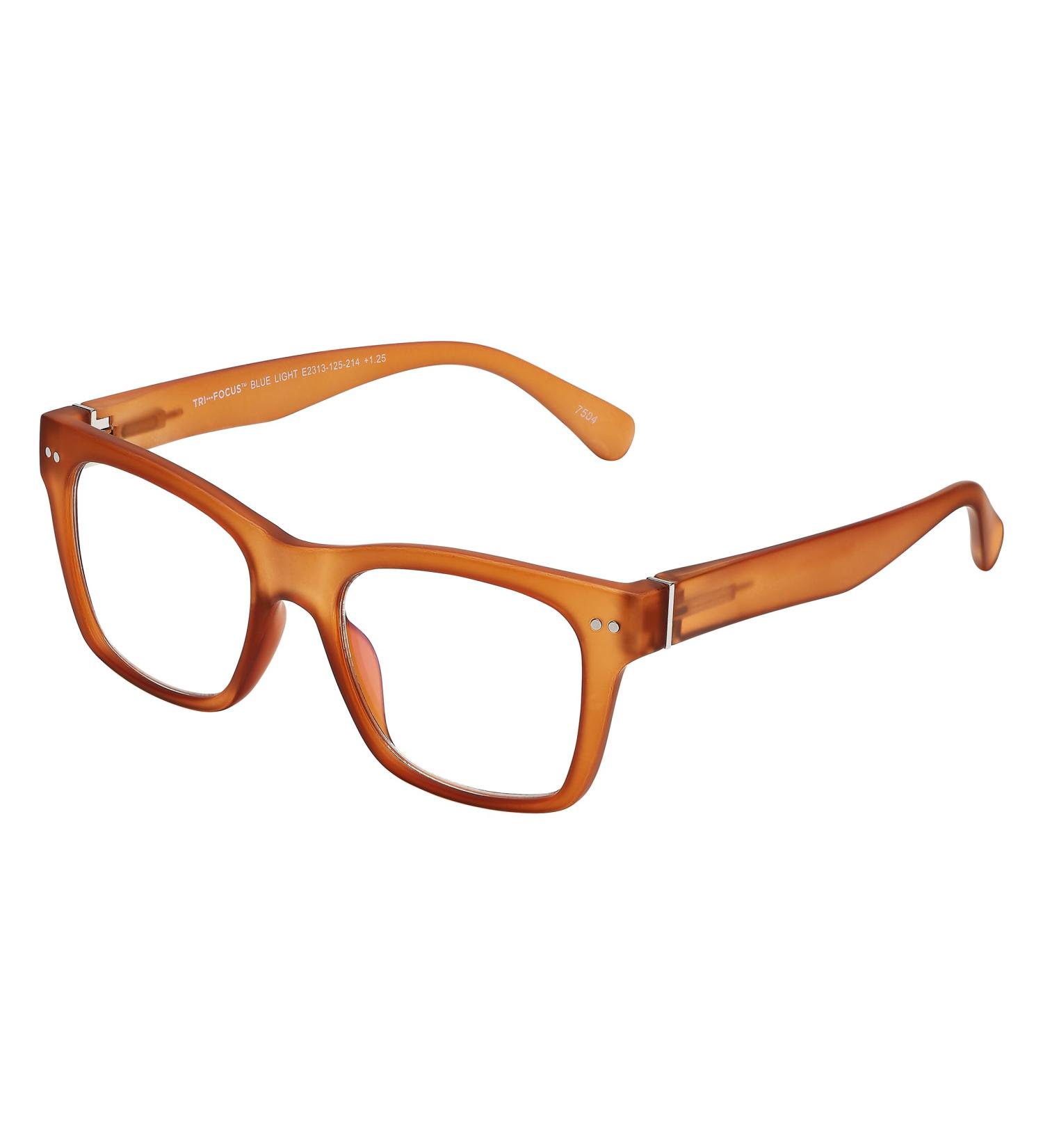 SAV Eyewear Tri Focus Blue Light Readers - Barcelona Style +1.25 Magnification Tan Frame - Best for Eye Health & Comfort - Buy Online on GoSupps.com