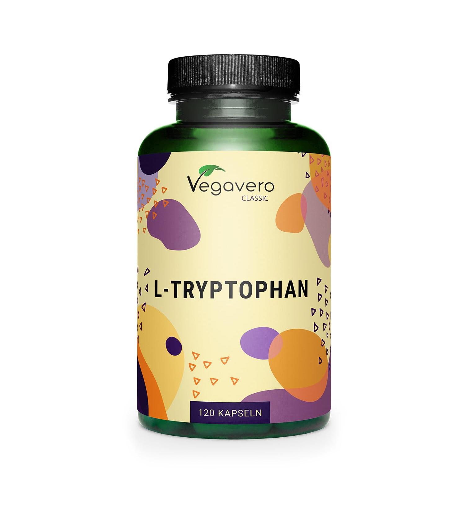 L-Tryptophan 500mg | 100% Natural | No Additives & Laboratory Analyzed | Sleep + Mood + Anti Stress | Vegan | 120 Vegavero Capsules - Buy Online on GoSupps.com