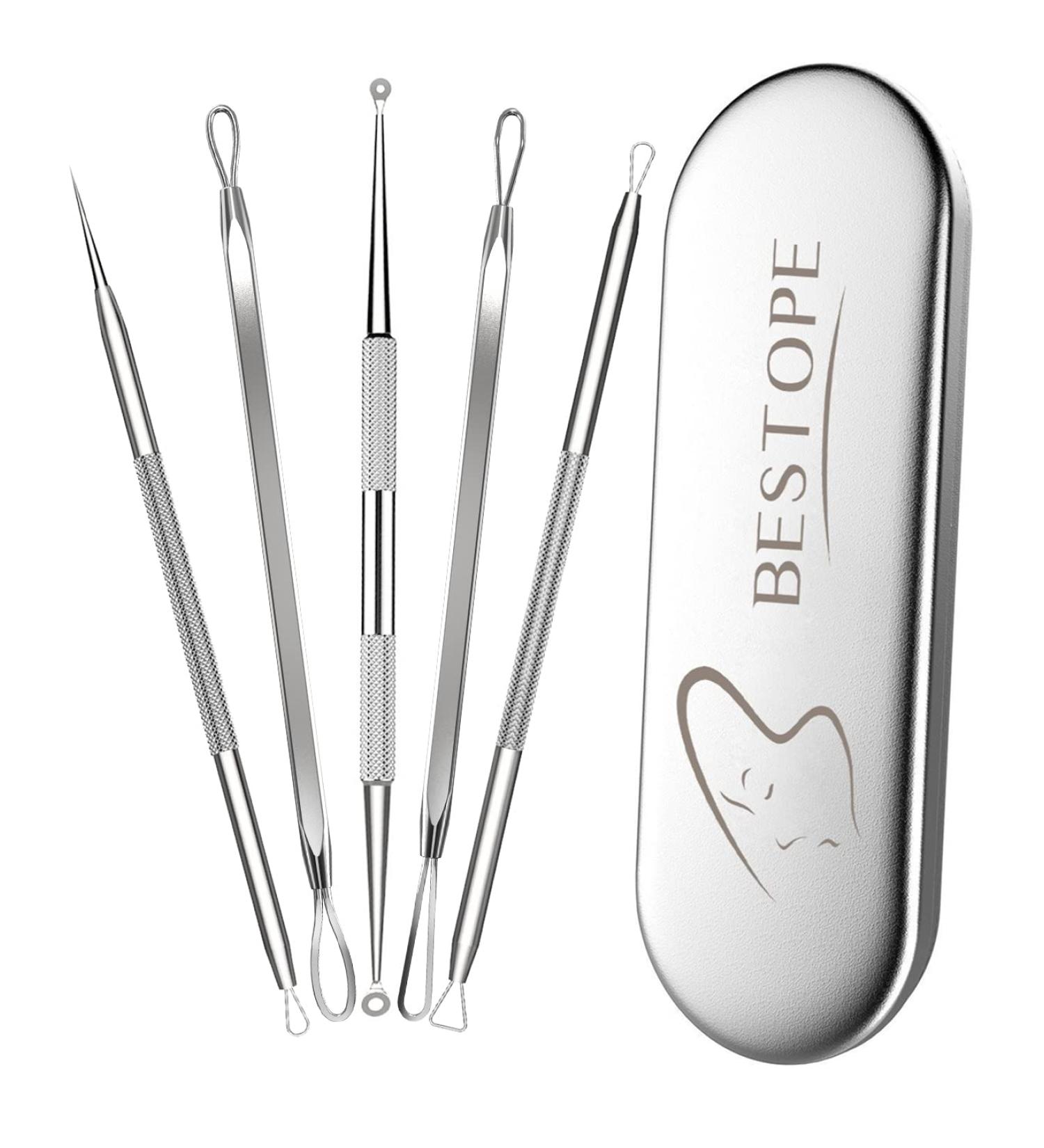 TAYTHI Blackhead Remover Tool Kit - Stainless Steel Pimple Popper & Extractor for Acne, Whiteheads, Blemishes - Face Extraction Tools - Buy Online on GoSupps.com