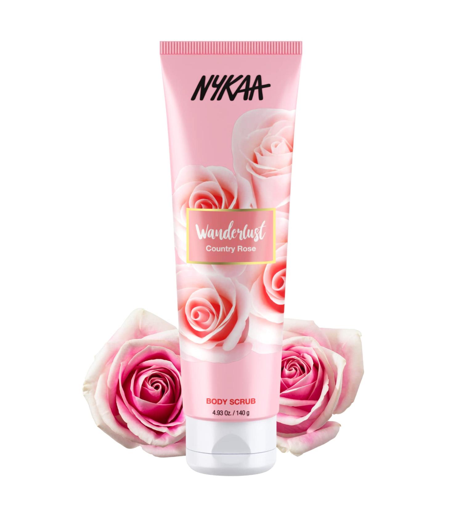 Nykaa Wanderlust Country Rose Body Scrub - Nourishing Gentle Exfoliator With Aloe Vera For Smooth Skin (4.93 Oz) - Buy Online on GoSupps.com