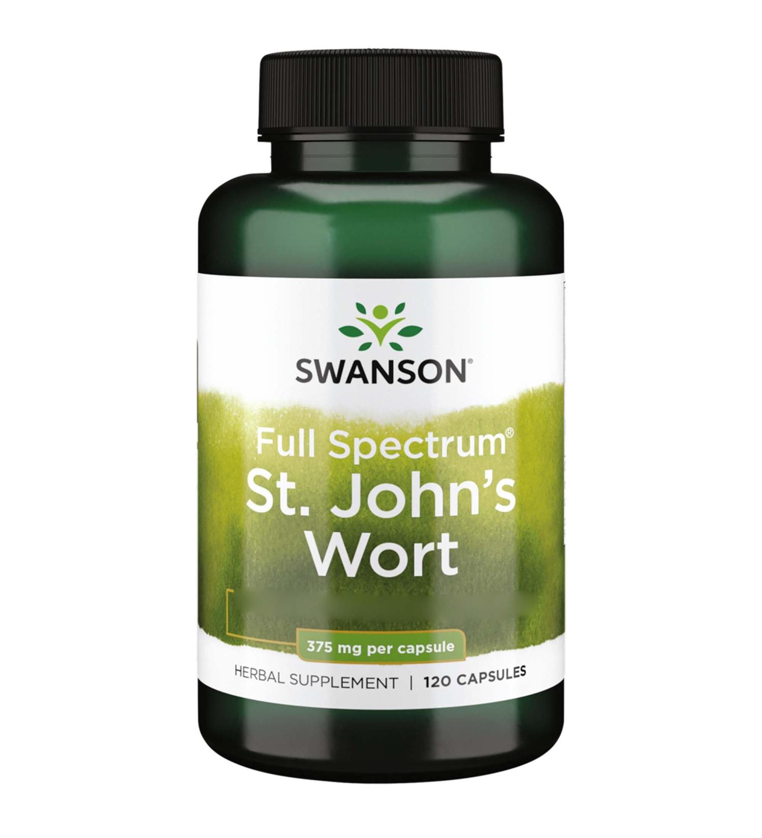 Swanson Full Spectrum St. John's Wort 375mg High-Dose 120 Capsules SOYA-Free Gluten-Free GMO-Free - Buy Online on GoSupps.com