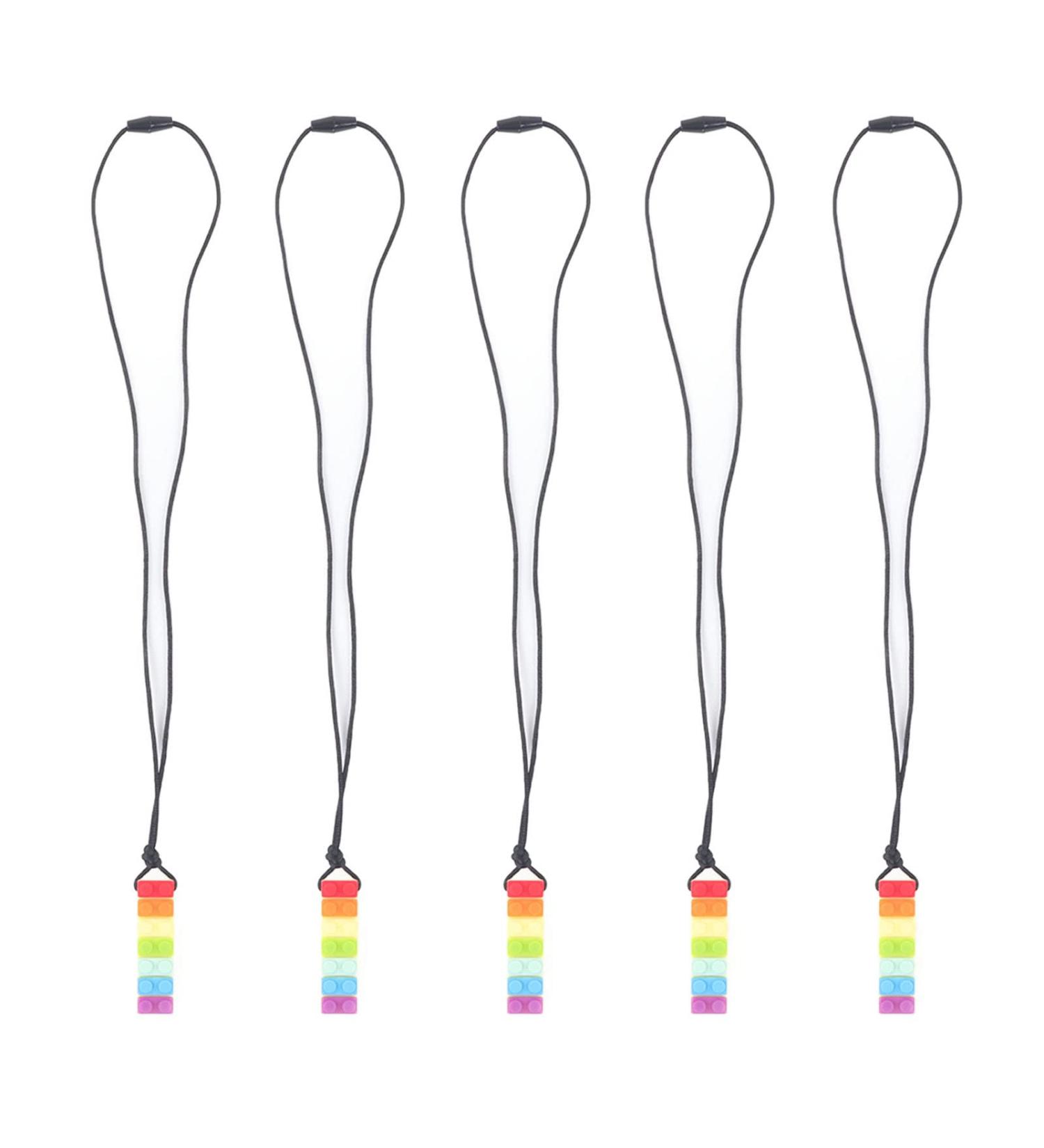 Sensory Chew Necklace for Kids - Colorful Soft Gum Baby Teether Toy (Yellow) - Buy Online on GoSupps.com