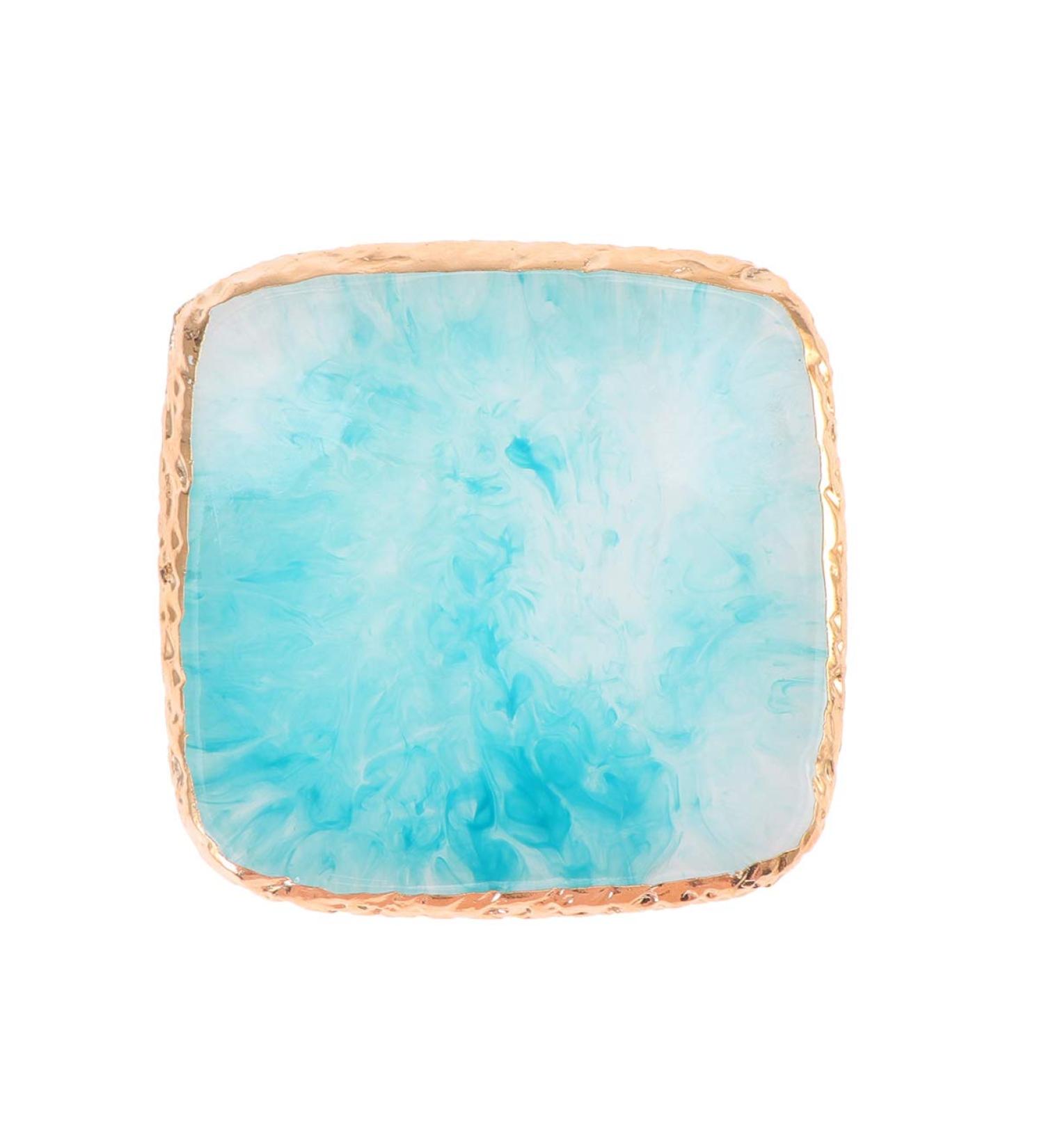 Exceart 1pc Blue Resin Nail Art Palette Cosmetic Mixing Nail Makeup Tray for Manicure & Nail Design - Buy Online on GoSupps.com