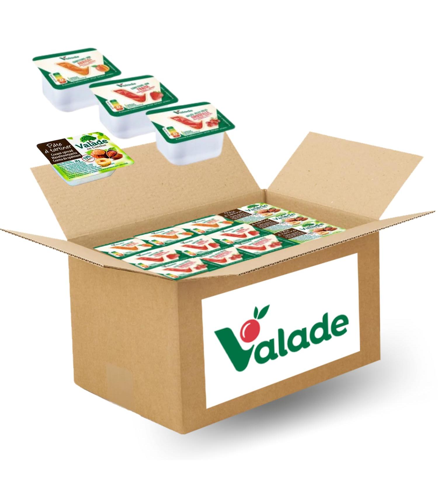 VALADE | Assortment of 54 Jams & Spreads | 36 individual trays of apricot strawberry and currant jam and 18 of spread to vary the pleasures at breakfast - Buy Online on GoSupps.com