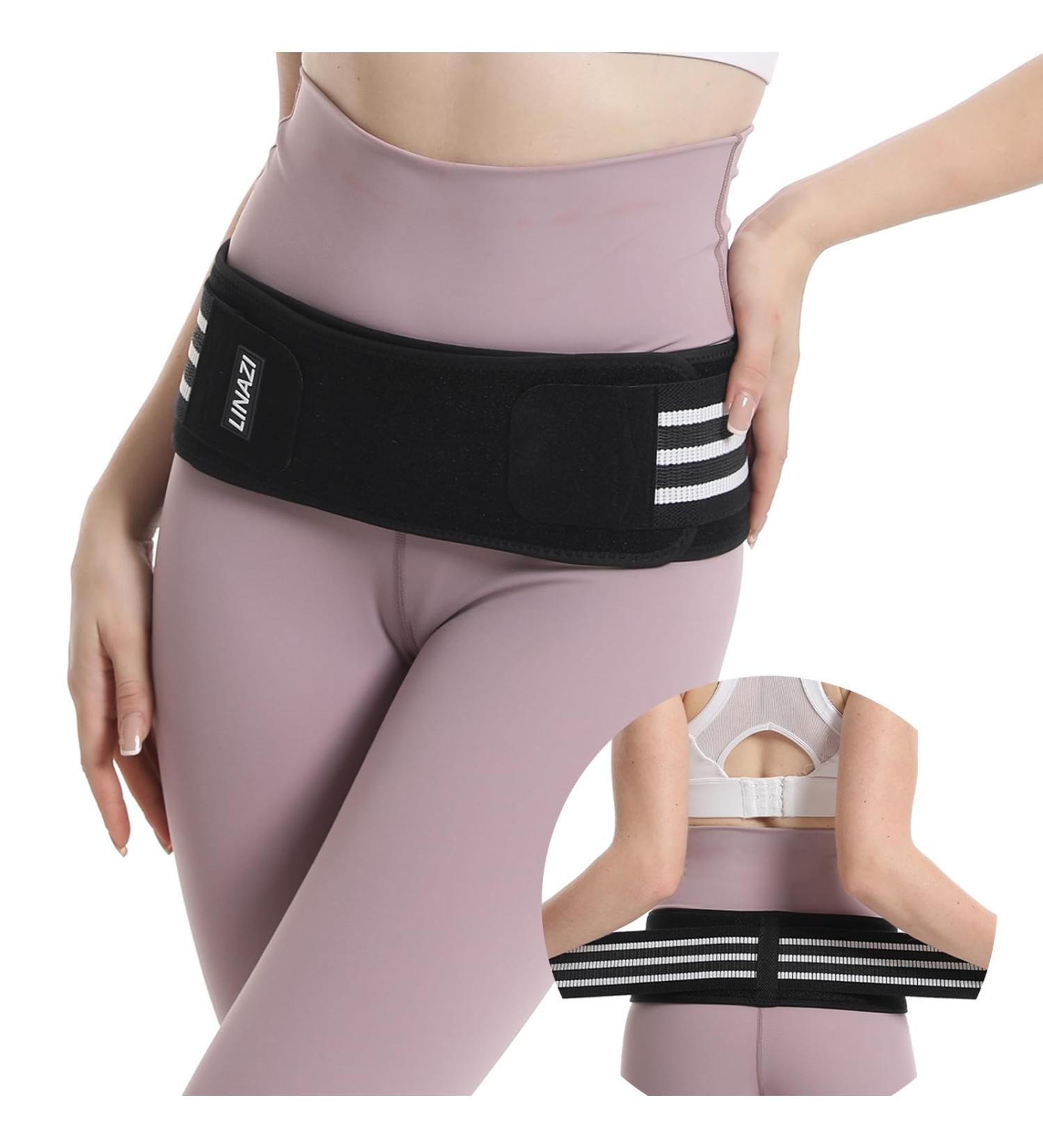 SI Belt - Sacroiliac Hip Support for Sciatica & Lower Back Pain Relief - Adjustable Brace for Women & Men (Hip Size 30-46) - Black - Buy Online on GoSupps.com