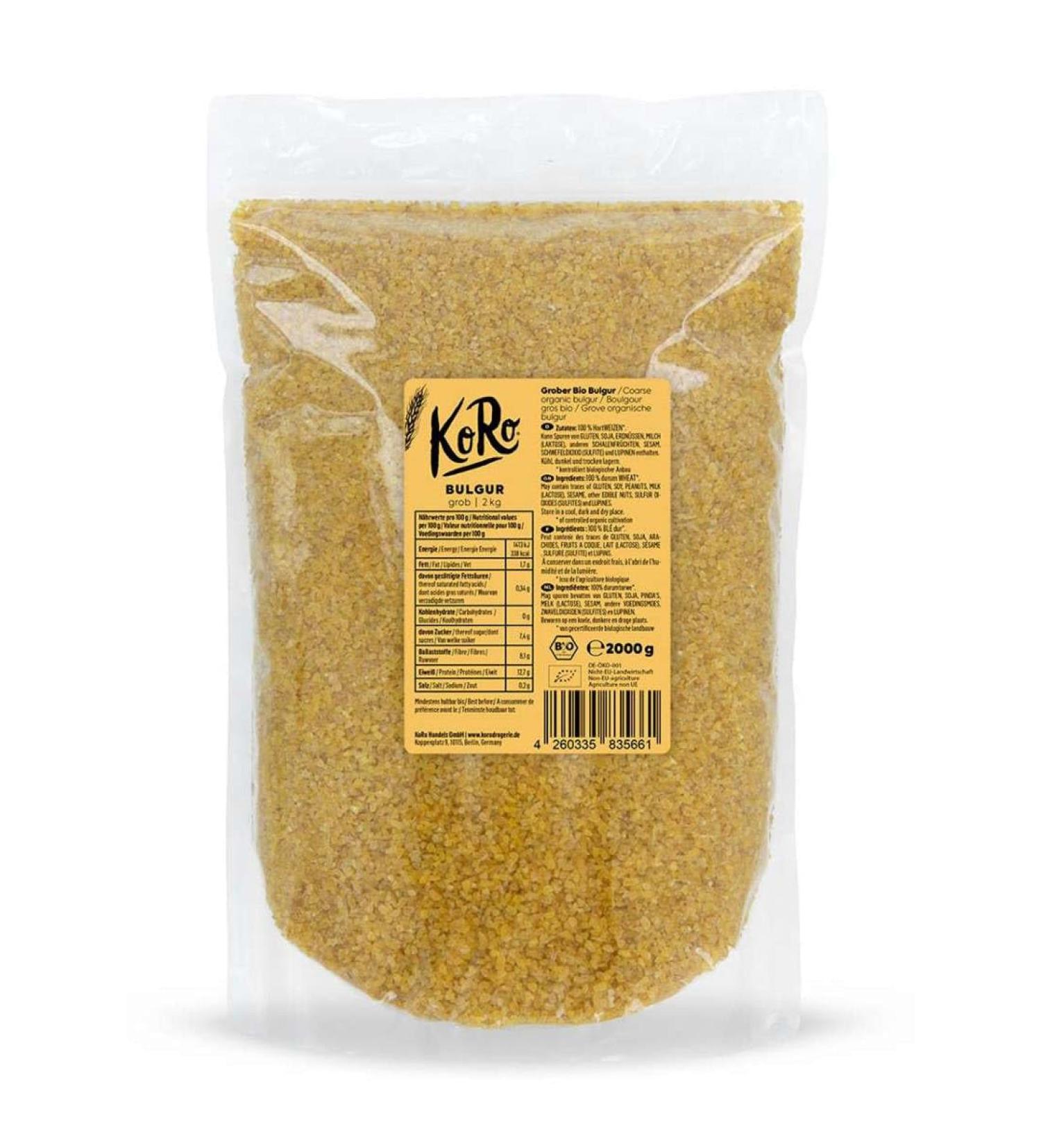 KoRo Organic Bulgur 2 kg - Additive-Free Cooking Grain in Value Pack - Special Offer - Buy Online on GoSupps.com