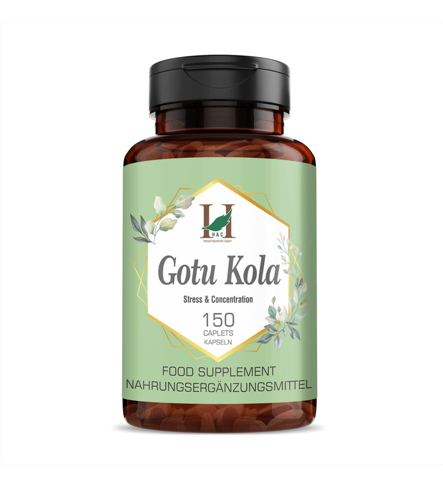H&C Gotu Kola Capsules/Tablets 750 mg 150 Pieces for Enhanced Memory & Concentration | International Shipping - Buy Online on GoSupps.com