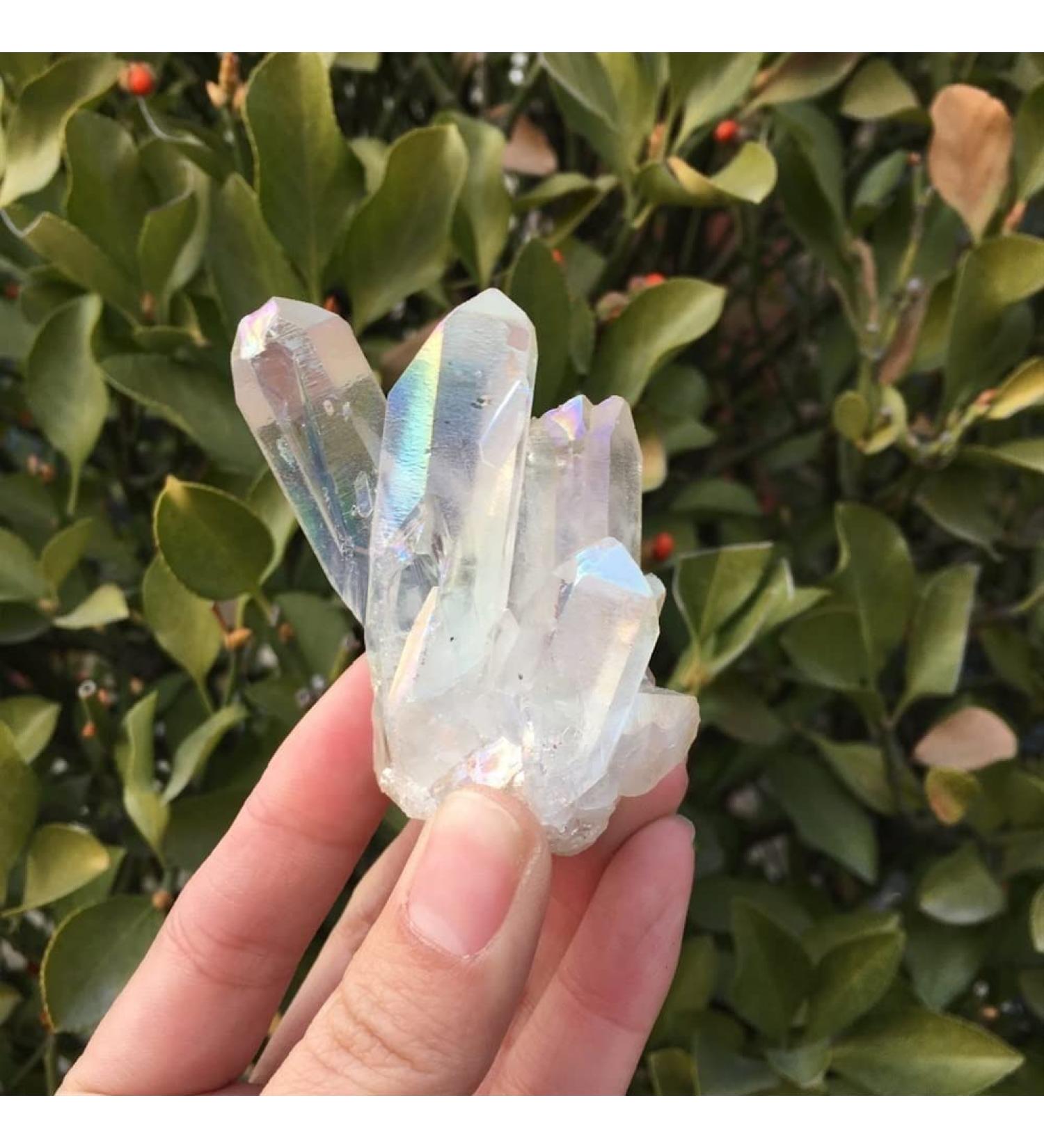 Specimen 60-70g White Flame Aura Quartz Crystal Cluster Specimen ERTEYIN - Buy Online on GoSupps.com