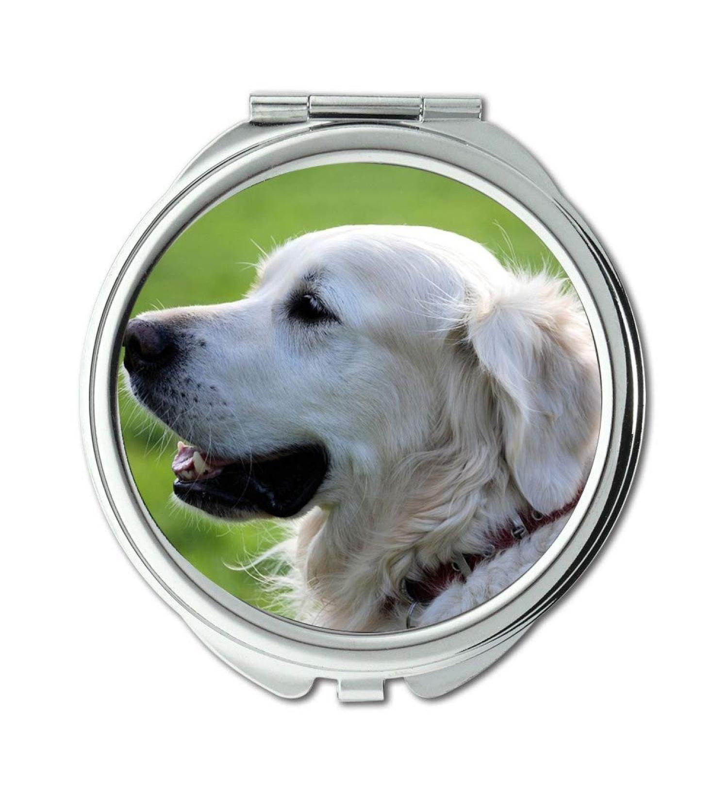 Mirror makeup mirror Retriever Canine Pet Animal White Dog Fur Pocket Mirror portable mirror - Buy Online on GoSupps.com