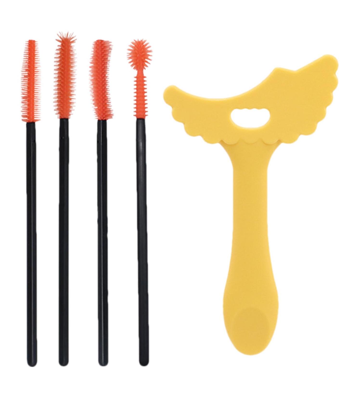 Mascara Applicator Guide - Mascara Guide Shield Template - Heart-Shaped Design Eye Makeup Tool for Night Out Daily Use Dating Yellow + Eyelash Brush - Buy Online on GoSupps.com