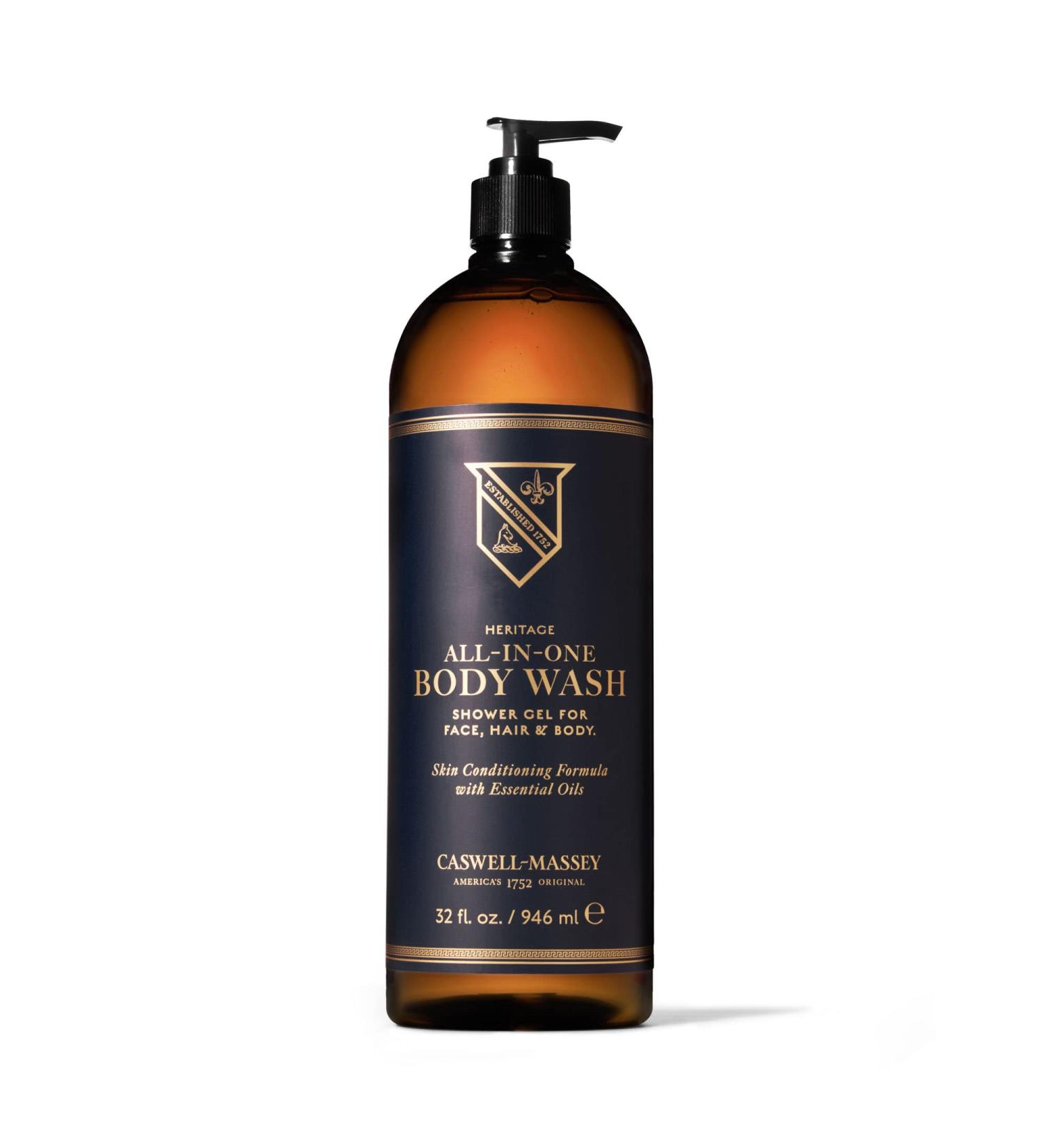 Caswell-Massey Heritage Collection 32oz All-in-One Shower Gel for Face, Hair & Body - Buy Online on GoSupps.com