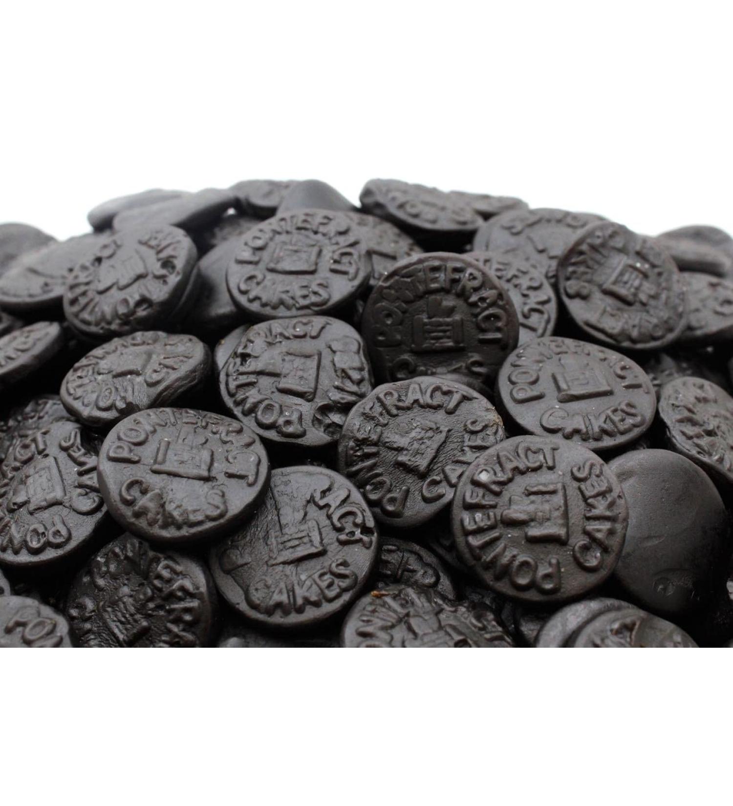 Taveners Pontefract Cakes 500g Stand Up Gift Pouch - Aniseed & Liquorice Flavour Gums - A Popular Traditional Liquorice Sweet - Buy Online on GoSupps.com