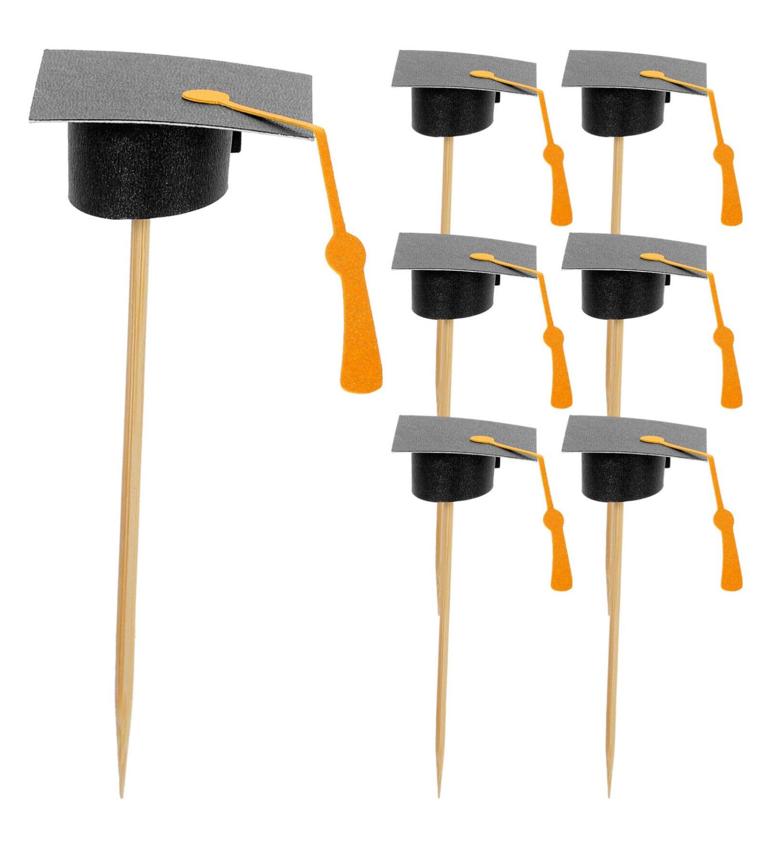 ABOOFAN 7pcs Graduation Cake Toppers - Class of 2024 Mini Graduation Caps Cupcake Picks for Party Decor - Buy Online on GoSupps.com