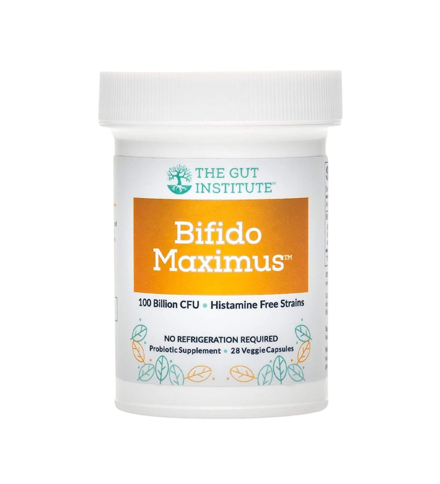 The Gut Institute Bifido Maximus Ultra High Potency Probiotics for Women and Men - Bifidobacterium longum 100 Billion CFUs - 28 ct - 7 Strains - No Histamines - No Refrigeration Needed - Made in USA - Buy Online on GoSupps.com