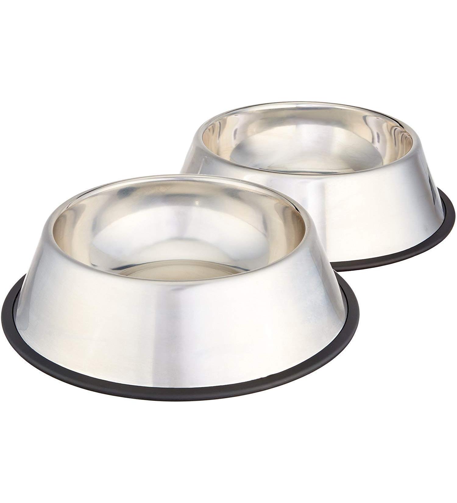 Amazon Basics Stainless Steel Dog Bowl Set - 2 Pack - Buy Online on GoSupps.com
