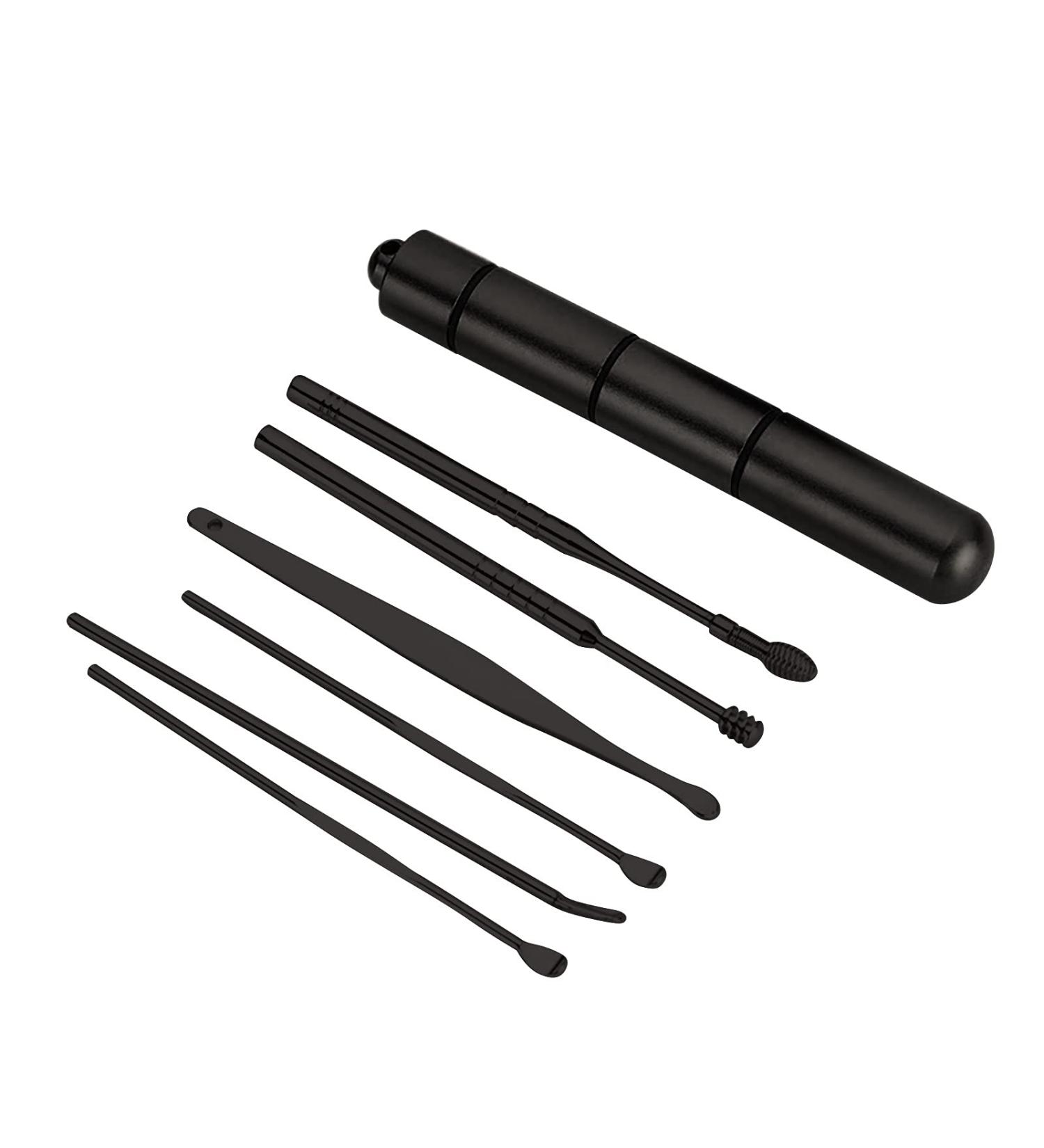 Cleaner Ear Wax Ear Tools Ear Reusable Removal Earwax Kit 6-in-1 Pick Removal Beauty Tools Alcohol (A One Size) One Size A
