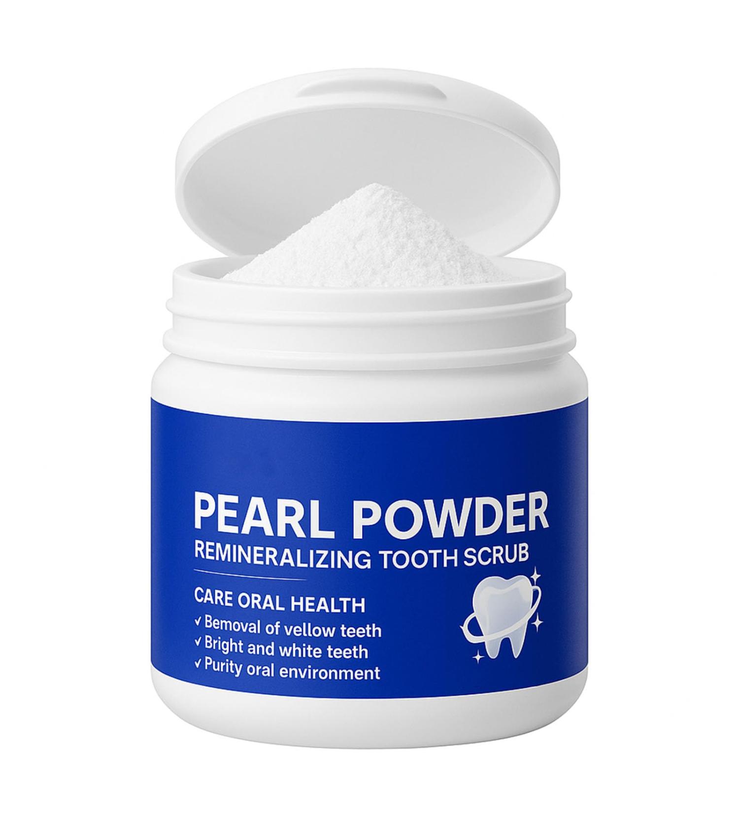 Pearl Powder Remineralizing Tooth Scrub Natural Teeth Powder for Whitening Enamel Strengthening & Brighter Teeth Fluoride-Free Tooth Polish Fresh Breath 1.1 oz Jar (1) - Buy Online on GoSupps.com