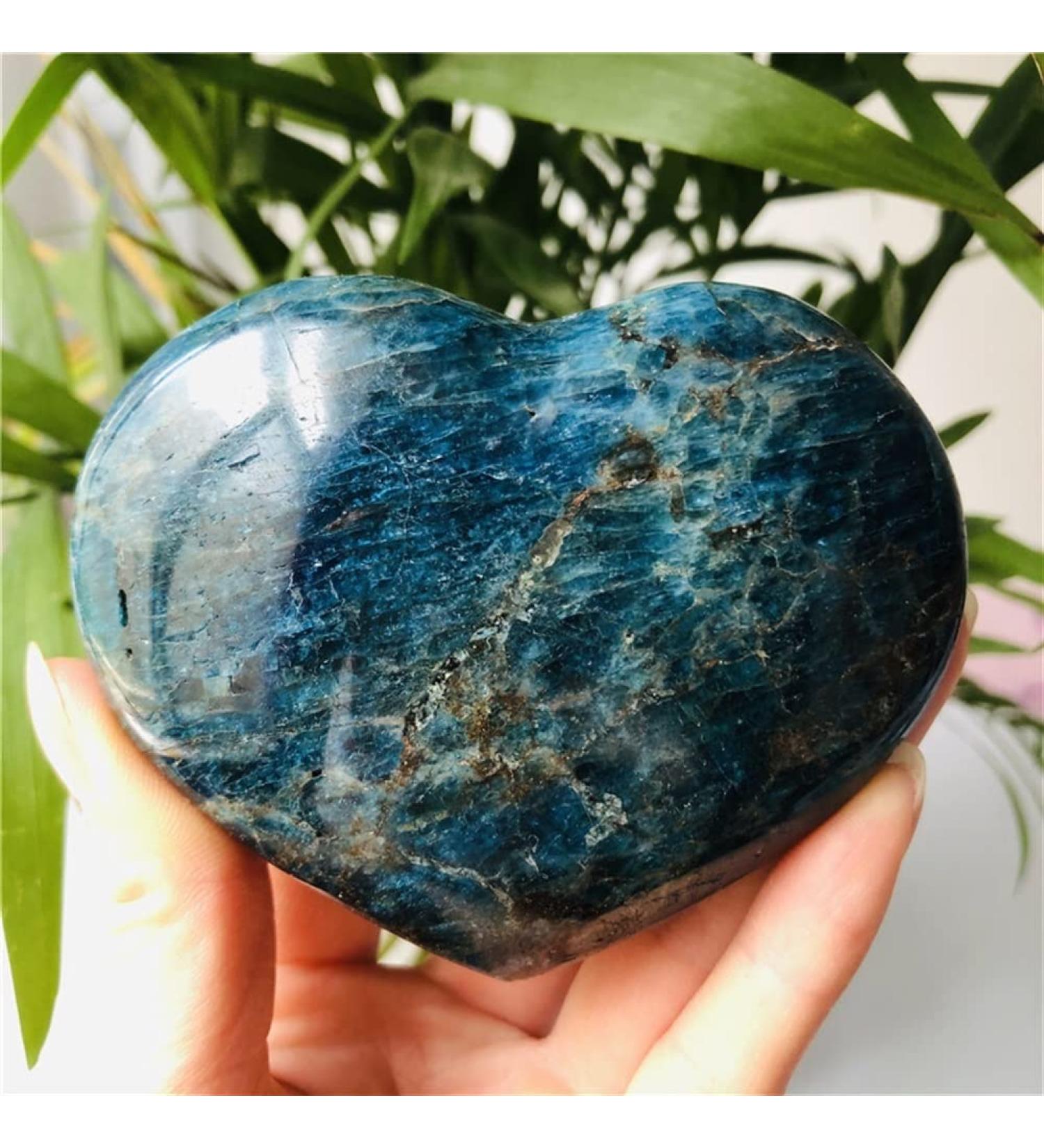Natural Crystal Rough 6-7cm Natural Blue Apatite Polycrystalline Crystal Heart Decoration Crystal Stones - Buy Online on GoSupps.com