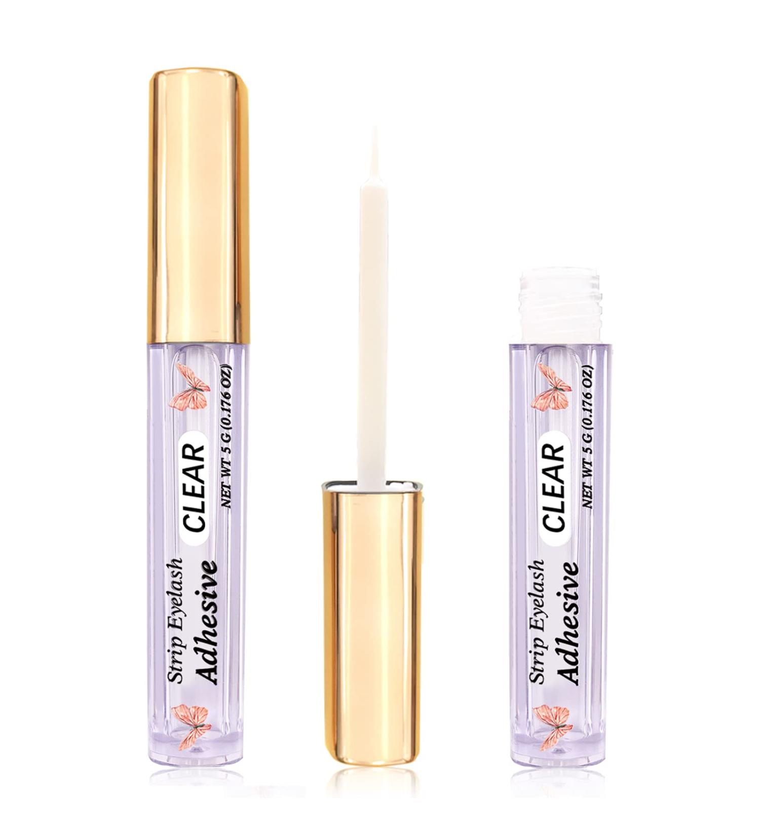 Clear Eyelash Glue - Super Strong Hold, Waterproof Adhesive for False Eyelashes - Gentle on Sensitive Eyes - 0.176oz (Clear) - Buy Online on GoSupps.com
