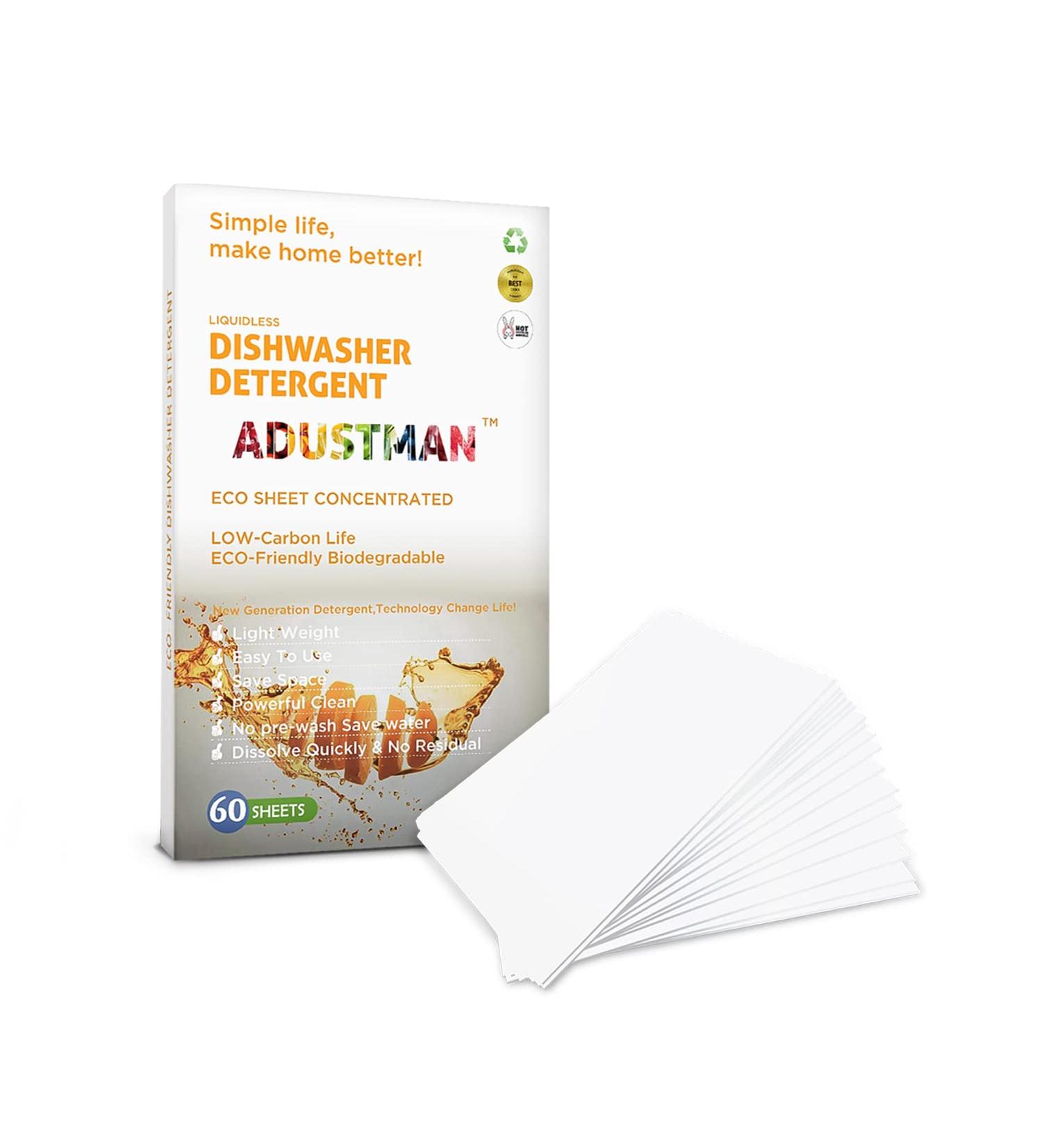 ECO Friendly Dishwasher Detergent Sheets - Natural Biodegradable Easy Use 60 Count | Perfect Gift for Moms - Buy Online on GoSupps.com