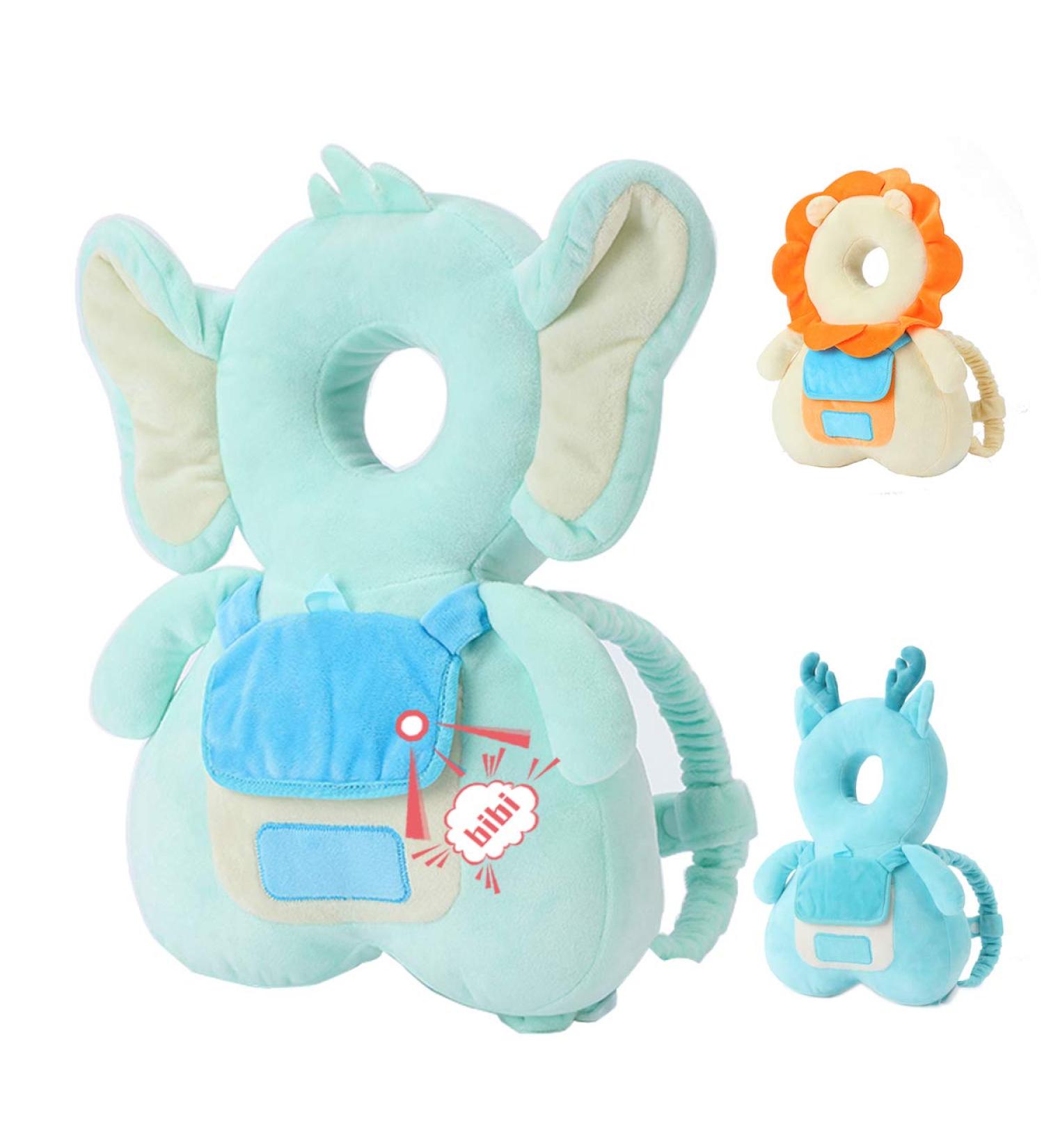 Head Safety Protector Pad for Baby Toddler Walker Infant Talking Head Protection Backpack Cushion (Light Blue Elephant) - Buy Online on GoSupps.com