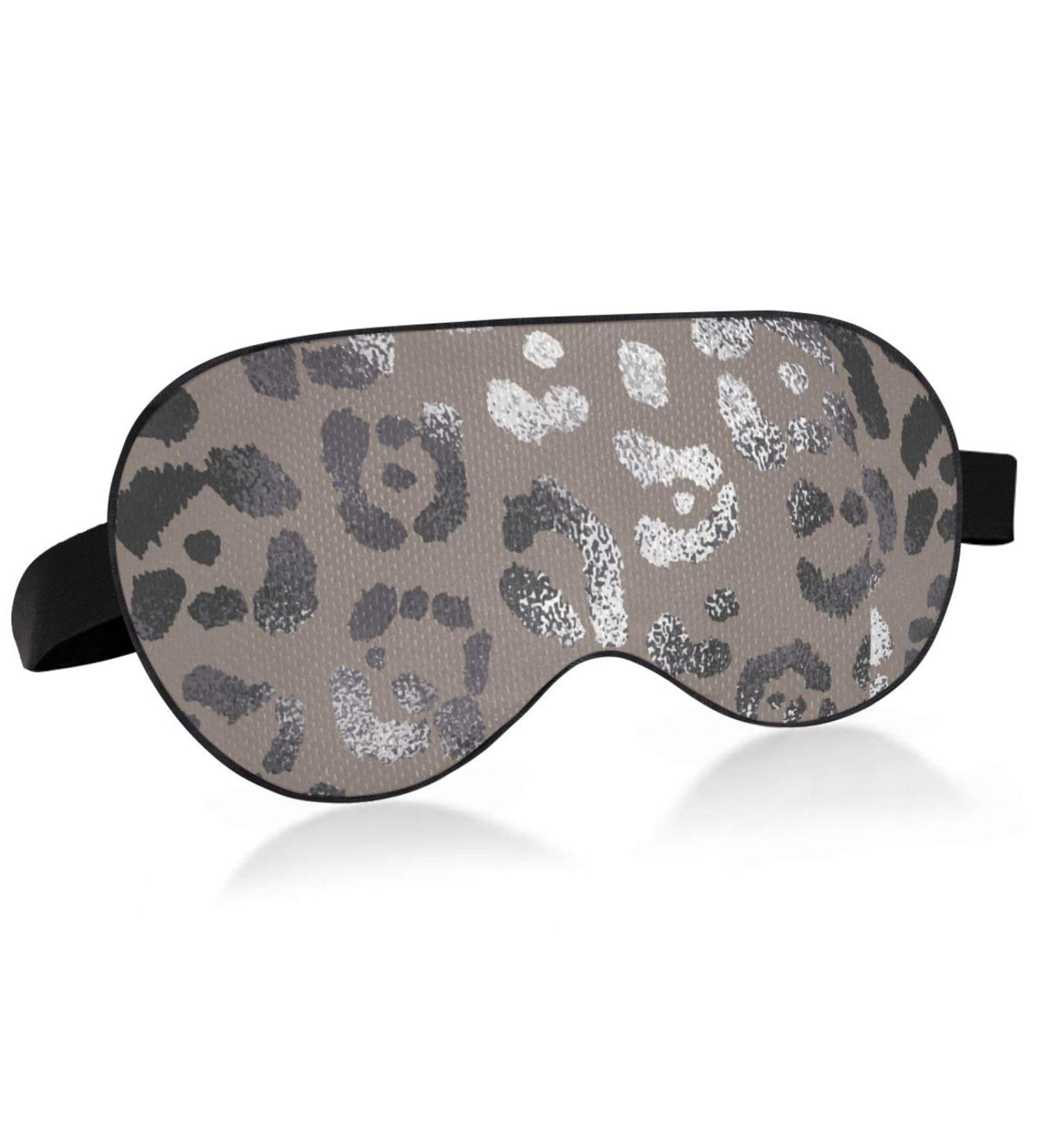 Haskirky Light Blocking Eye Mask | Adjustable Breathable Adult Men and Women | Travel, Yoga, Meditation | Deep Sleep Comfort | Silver Brown Leopard - Buy Online on GoSupps.com