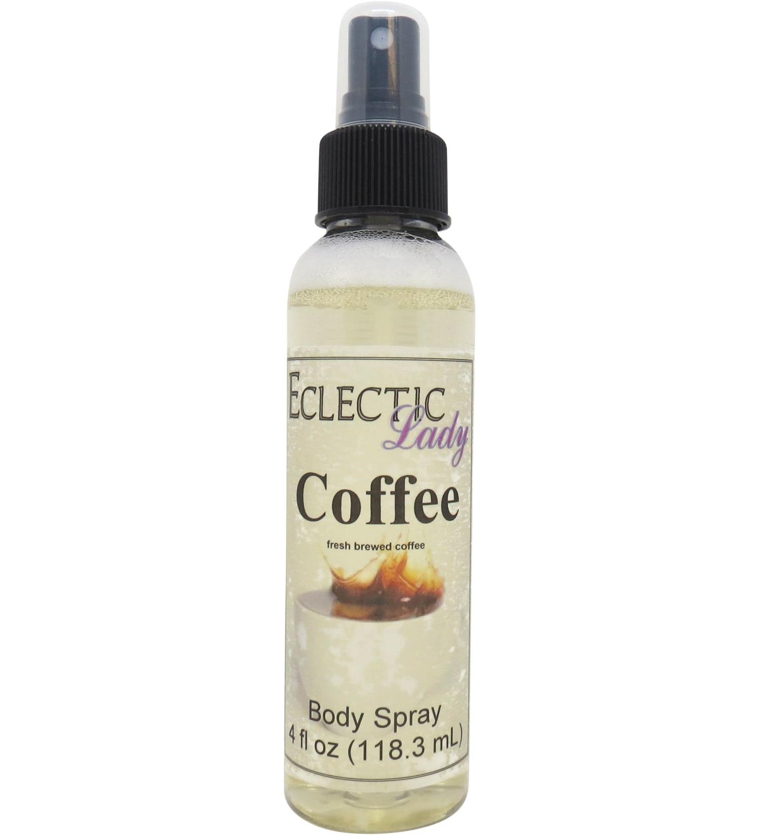 Eclectic Lady Coffee Scented Body Spray Original Strength Moisturizing Fragrance Hydrating Vegetable Glycerin Handcrafted in USA Phthalate-Free - Wake up with Fresh Scented Coffee Fragrance (4 Regular Strength 4 Fl Oz (Pack of 1) - Buy Online on GoSupps.com