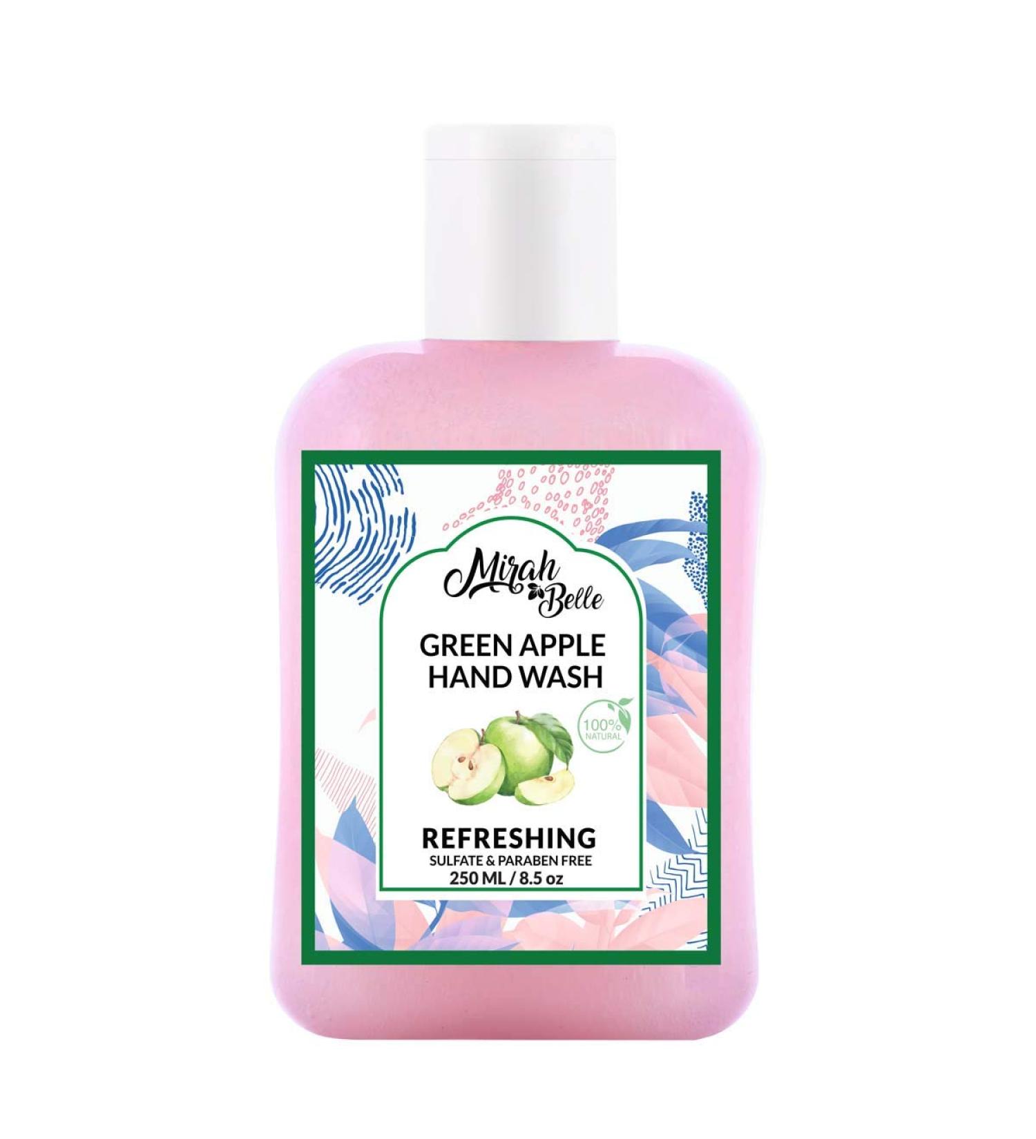 Mirah Belle - Organic Green Apple Hand Wash- Vegan Natural Cruelty Free - Sulfate and Paraben Free - 250 ml