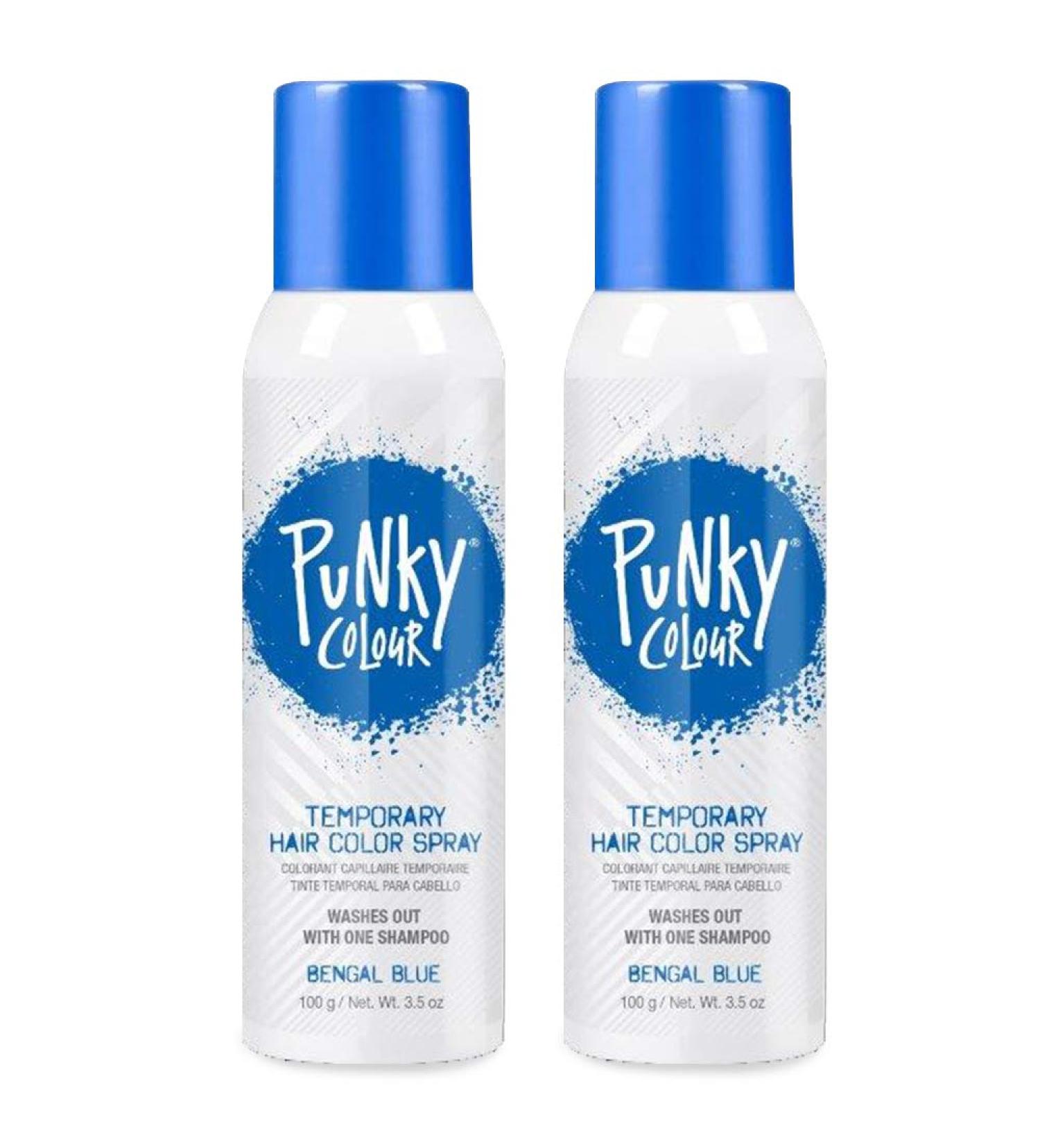 Punky Temporary Hair Color Spray Bengal Blue Non-Damaging Hair Dye for Instant Vivid Hair Color 3.5 oz 2 Pack 3.5 Ounce (Pack of 2) Bengal Blue - Buy Online on GoSupps.com