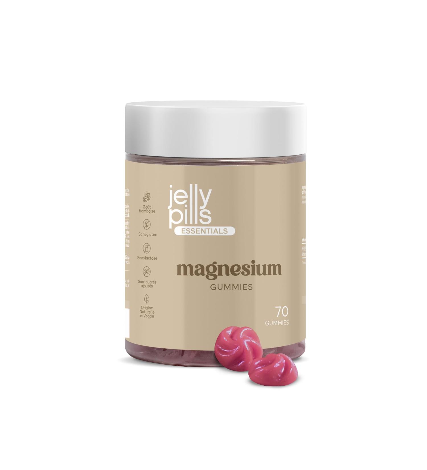Jelly Pills 1620mg Magnesium Citrate & Vitamin B6-70 Vegan Berry Flavored Gummies Providing 180mg of Magnesium - No Added Sugars - Reduces Fatigue & Burnout - Buy Online on GoSupps.com