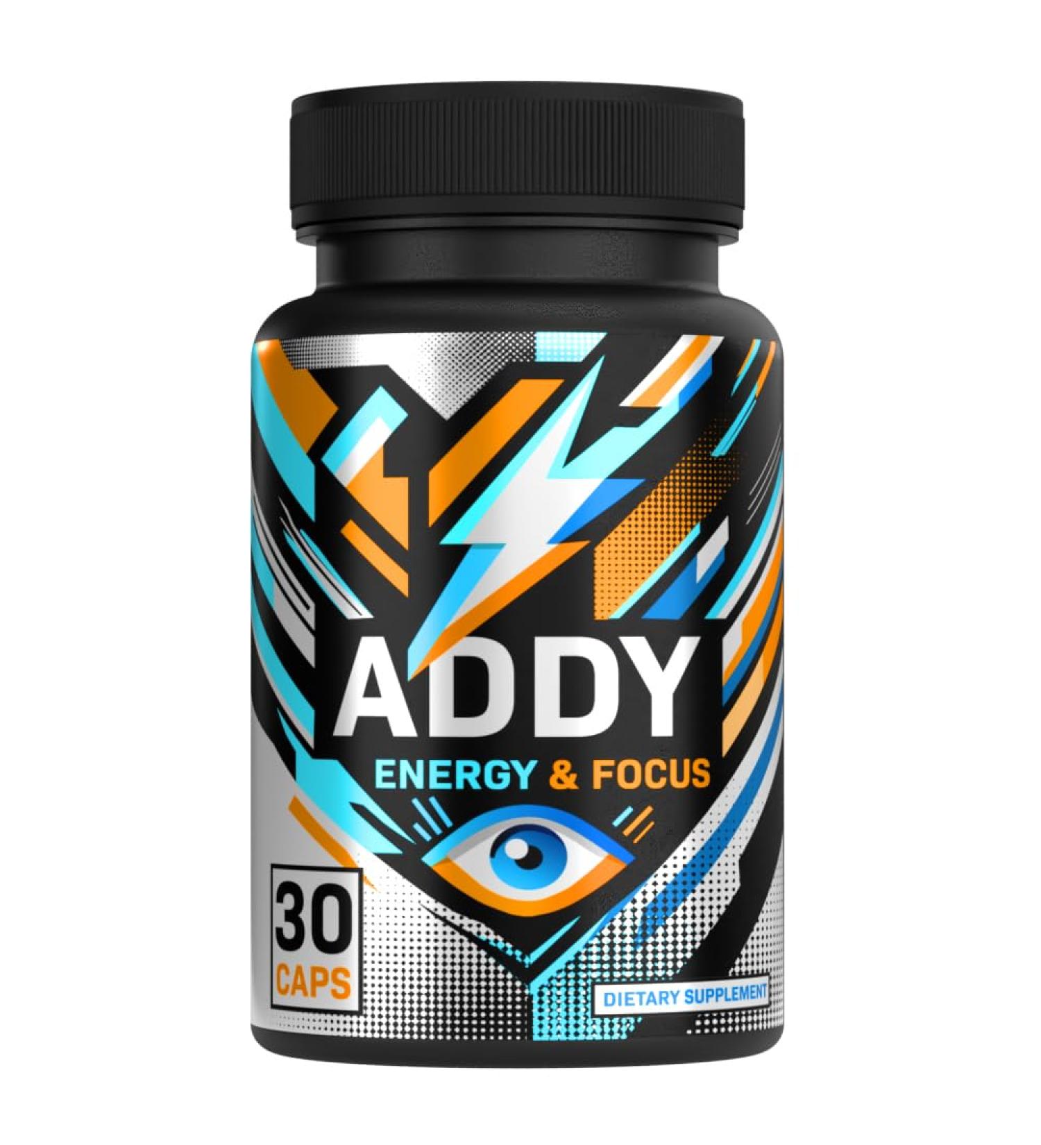 Addy Energy - Focus & Energy Supplement | Adderall Alternative Brain Booster for Sharp Focus & Increased Productivity - 30-Day Supply - Buy Online on GoSupps.com