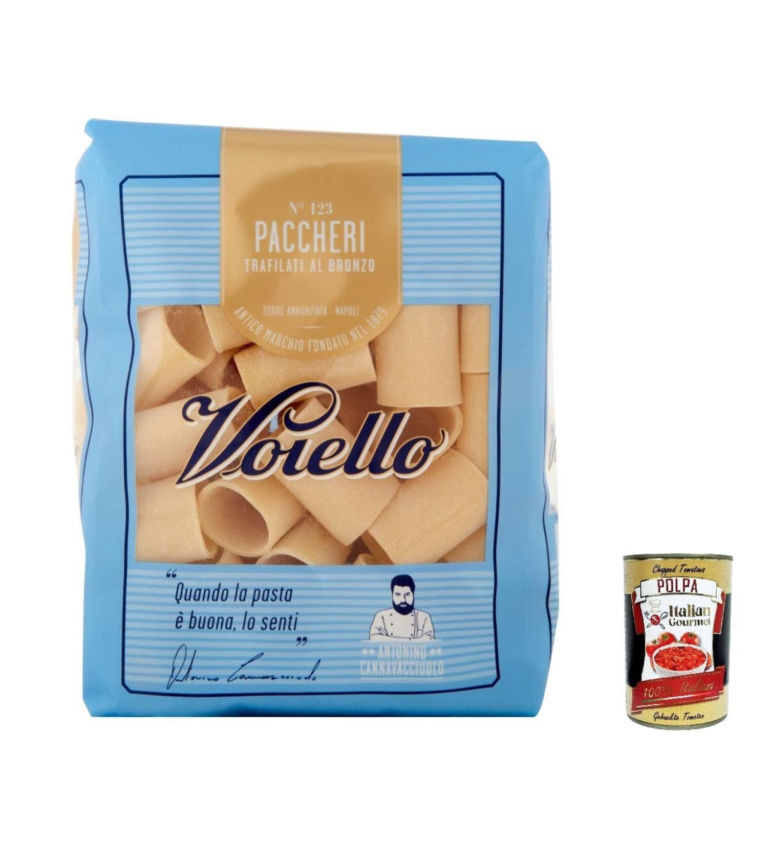  Italian Gourmet E.R. Voiello Pasta Il Pacchero Pack of 4 100% Italian Pasta N 123 500 g + Polpa Gourmet Italian Gourmet 400 g - Buy Online on GoSupps.com