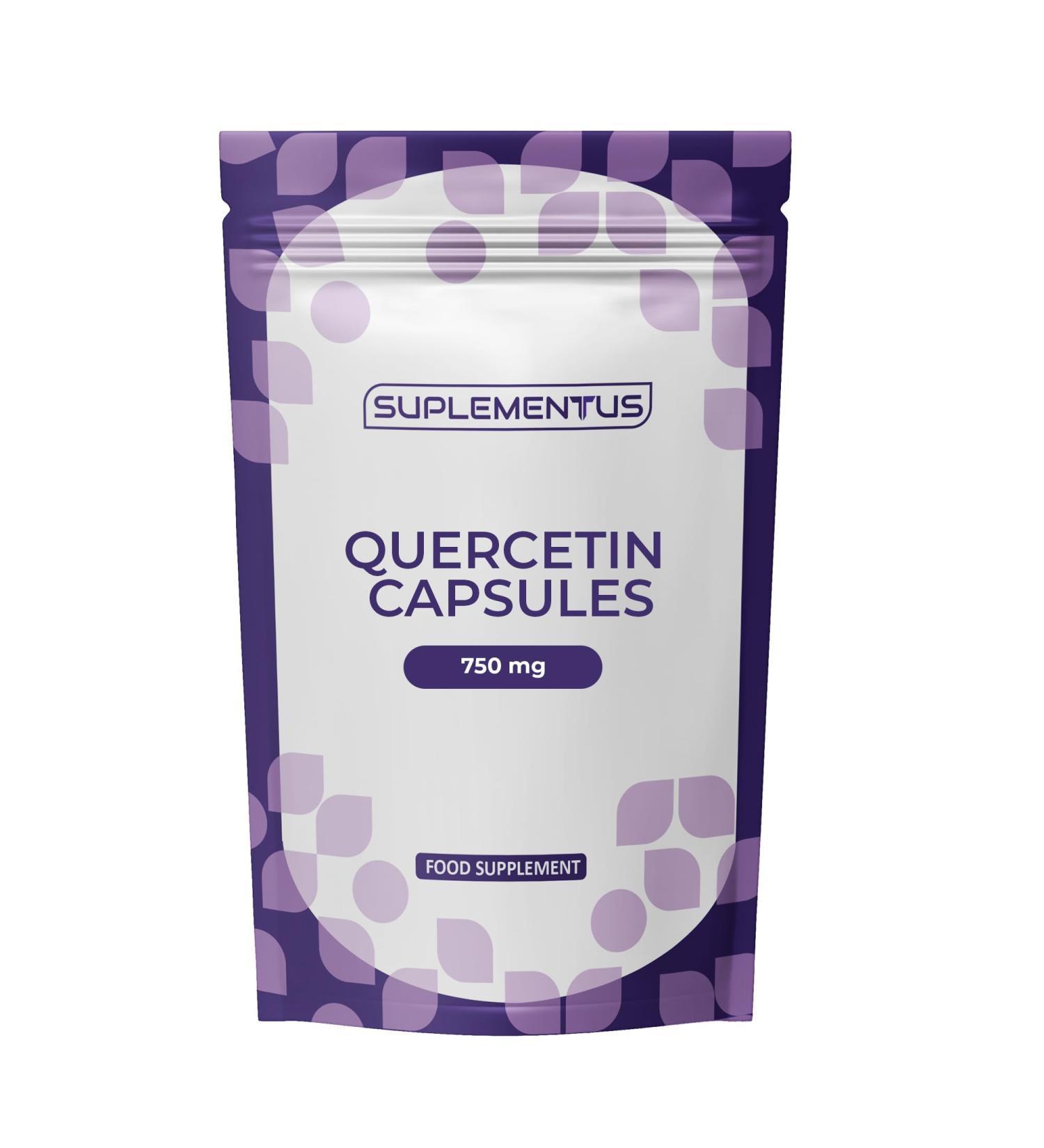 Suplementtus Quercetin Complex Capsules 750mg - Antioxidant & Anti-Inflammatory Supplement - Reduce Swelling, Control Blood Sugar - Vegan - 60 Cap - Buy Online on GoSupps.com