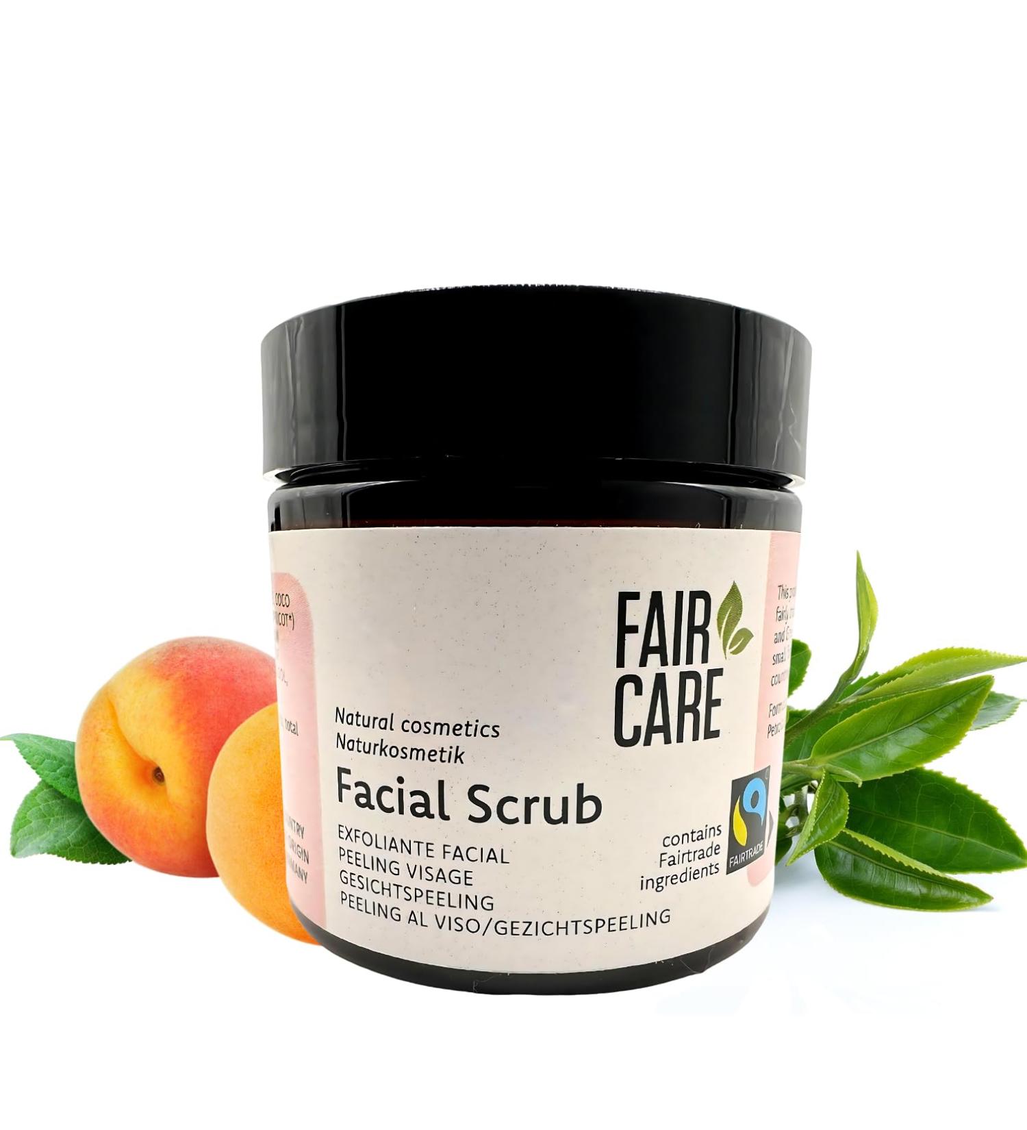 FAIRTRADE Facial Scrub - 3.38 Oz Apricot & Green Tea | Natural Deep Cleansing for Radiant Skin | Buy Internationally - Buy Online on GoSupps.com