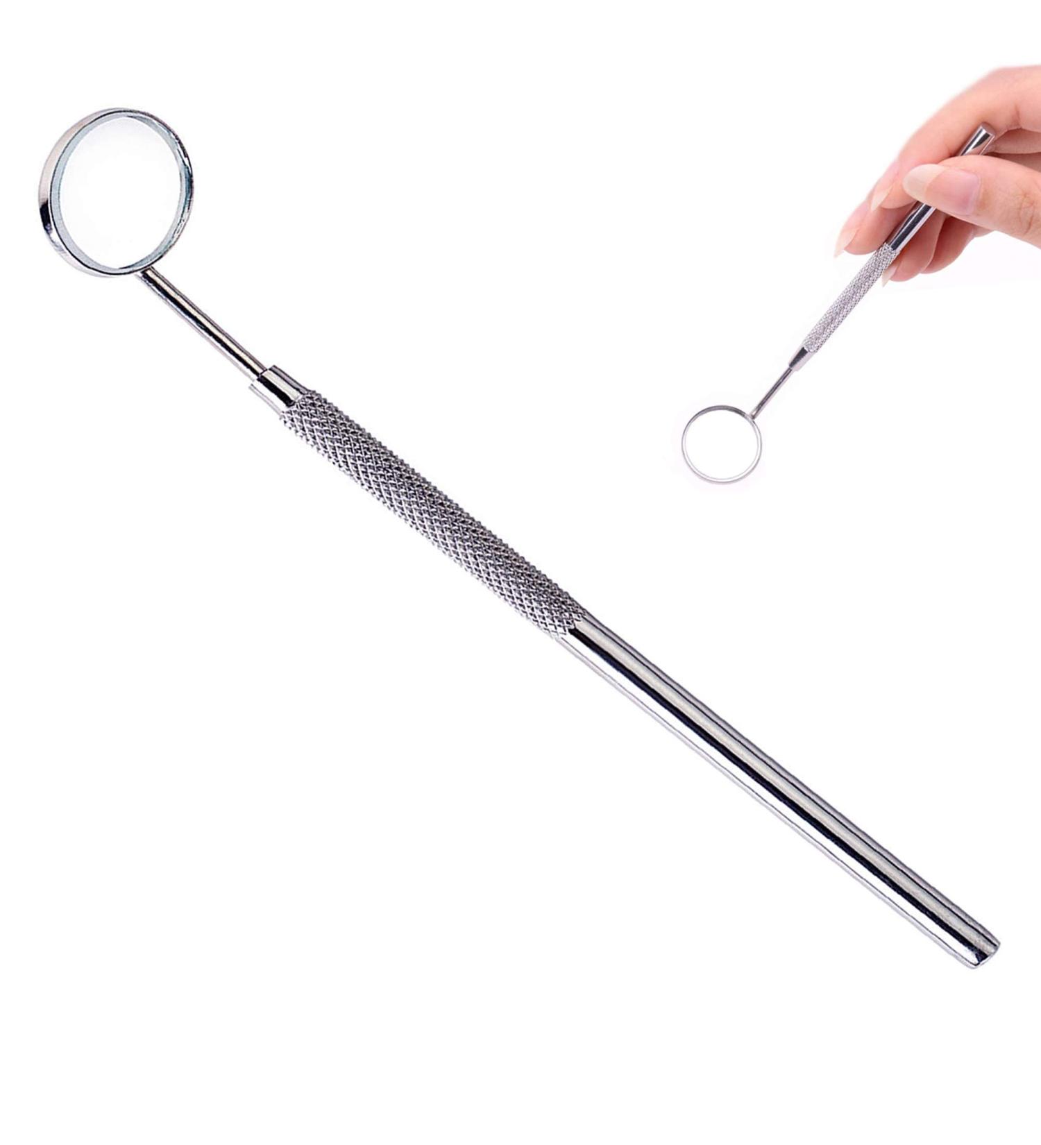 YNR Stainless Steel Mouth Mirror - Dental Oral Hygiene Tool for Teeth Cleaning & Inspection | Daily Oral Care Essentials - Buy Online on GoSupps.com