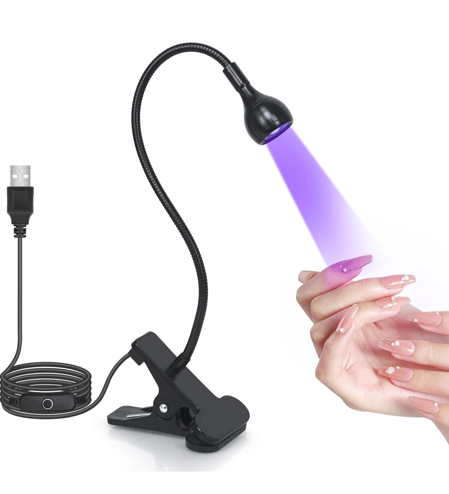 Nail Lamp Gooseneck UV Lamp for Nails 395nm 3w Black Light LED UV Nail Lamp with Clamp for Gel Nails Ultraviolet Curing Nails Lamp 5v USB Input UV Light with 4 Levels of Dimming Black Nail Lamp - Buy Online on GoSupps.com