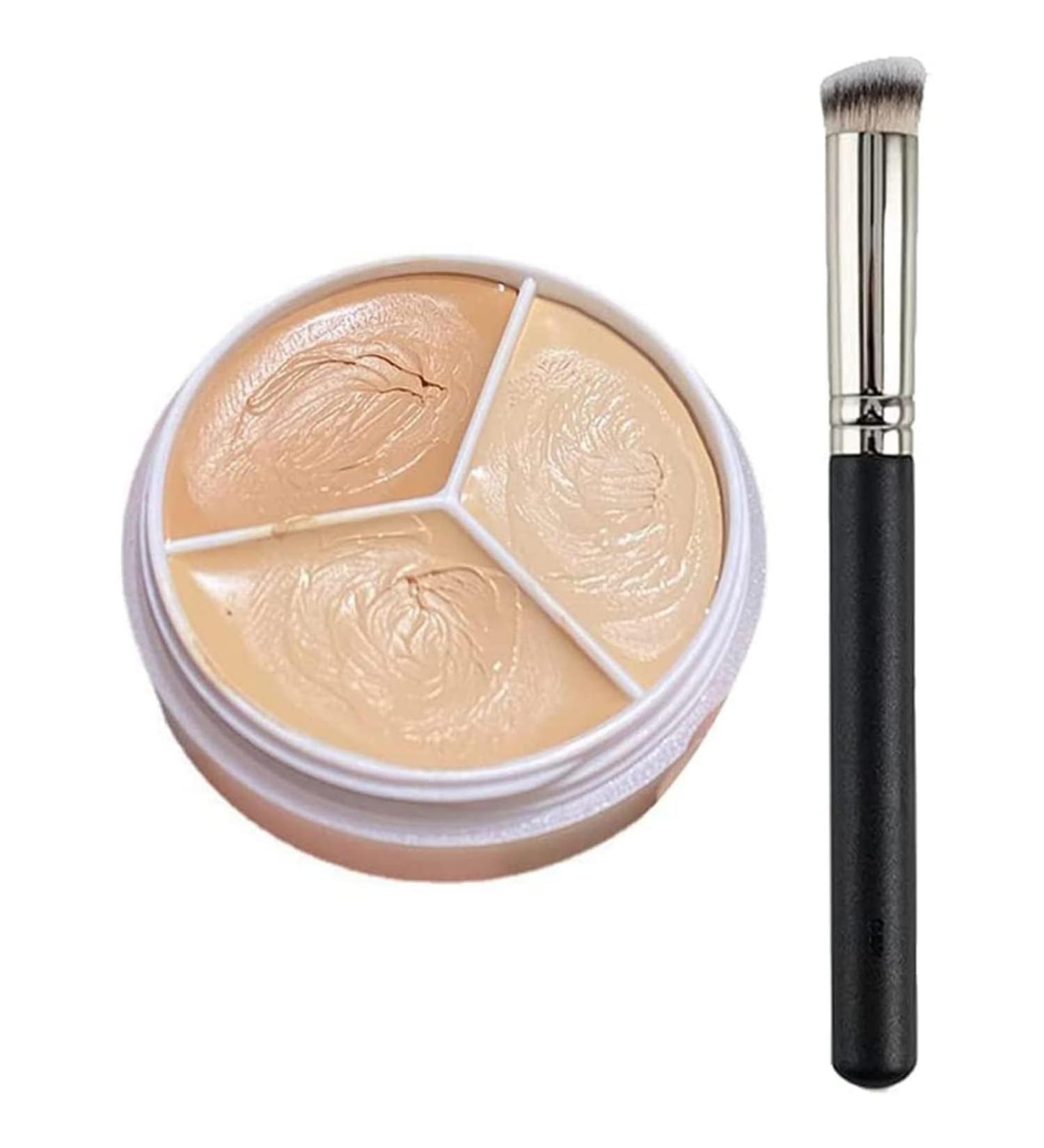 3 Colors Concealer Contour Palette Tri-Color Concealer Contour And Brighten 3 In 1 Color Correcting Concealer Cream Conceals Dark Circles Blemish - Buy Online on GoSupps.com